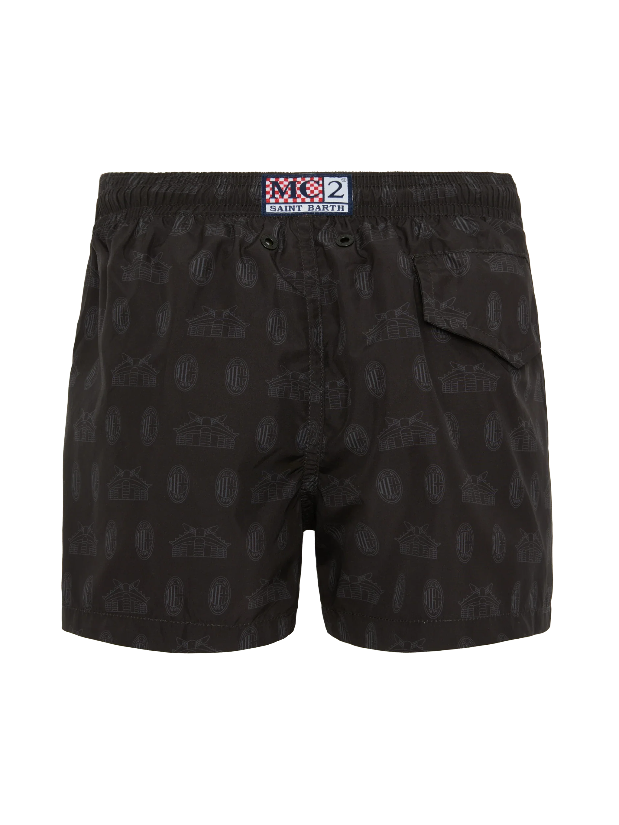 Jean Lighting Lightweight Fabric Swim Shorts With Milan Logo Print | Ac Special Edition Black Swimshort