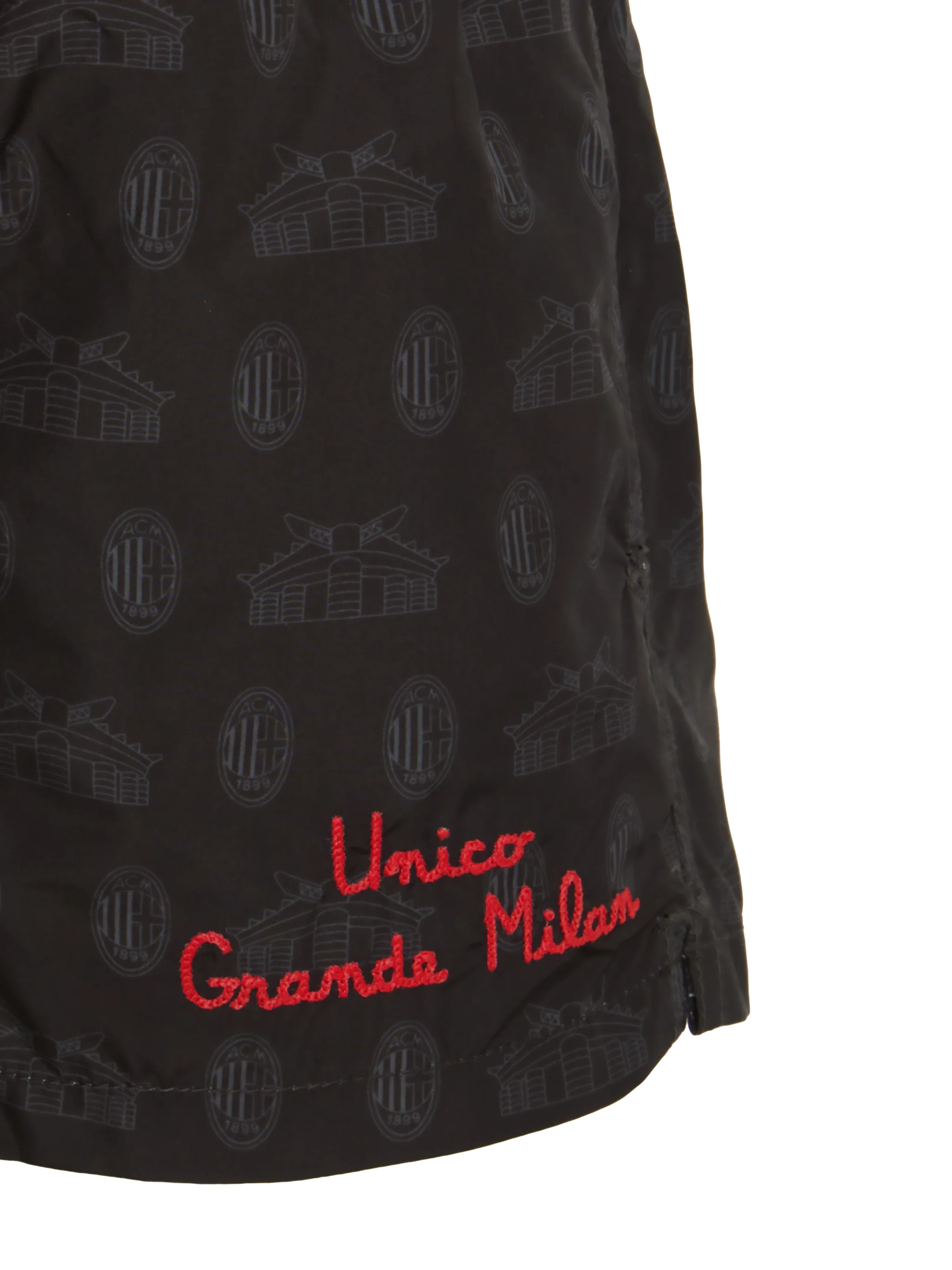Jean Lighting Lightweight Fabric Swim Shorts With Milan Logo Print | Ac Special Edition Black Swimshort
