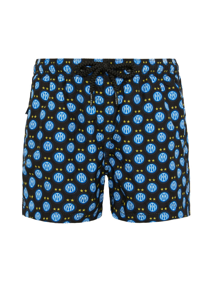 Jean Lighting Lightweight Fabric Swim Shorts With Inter Logo Print | Fc Special Edition Black Swimshort