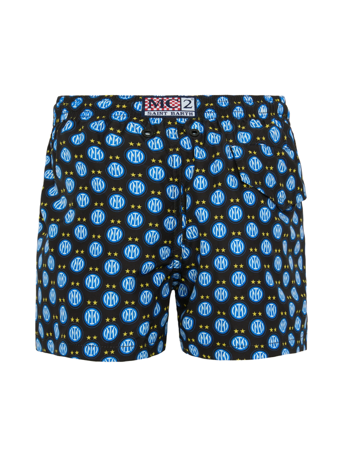 Jean Lighting Lightweight Fabric Swim Shorts With Inter Logo Print | Fc Special Edition Black Swimshort