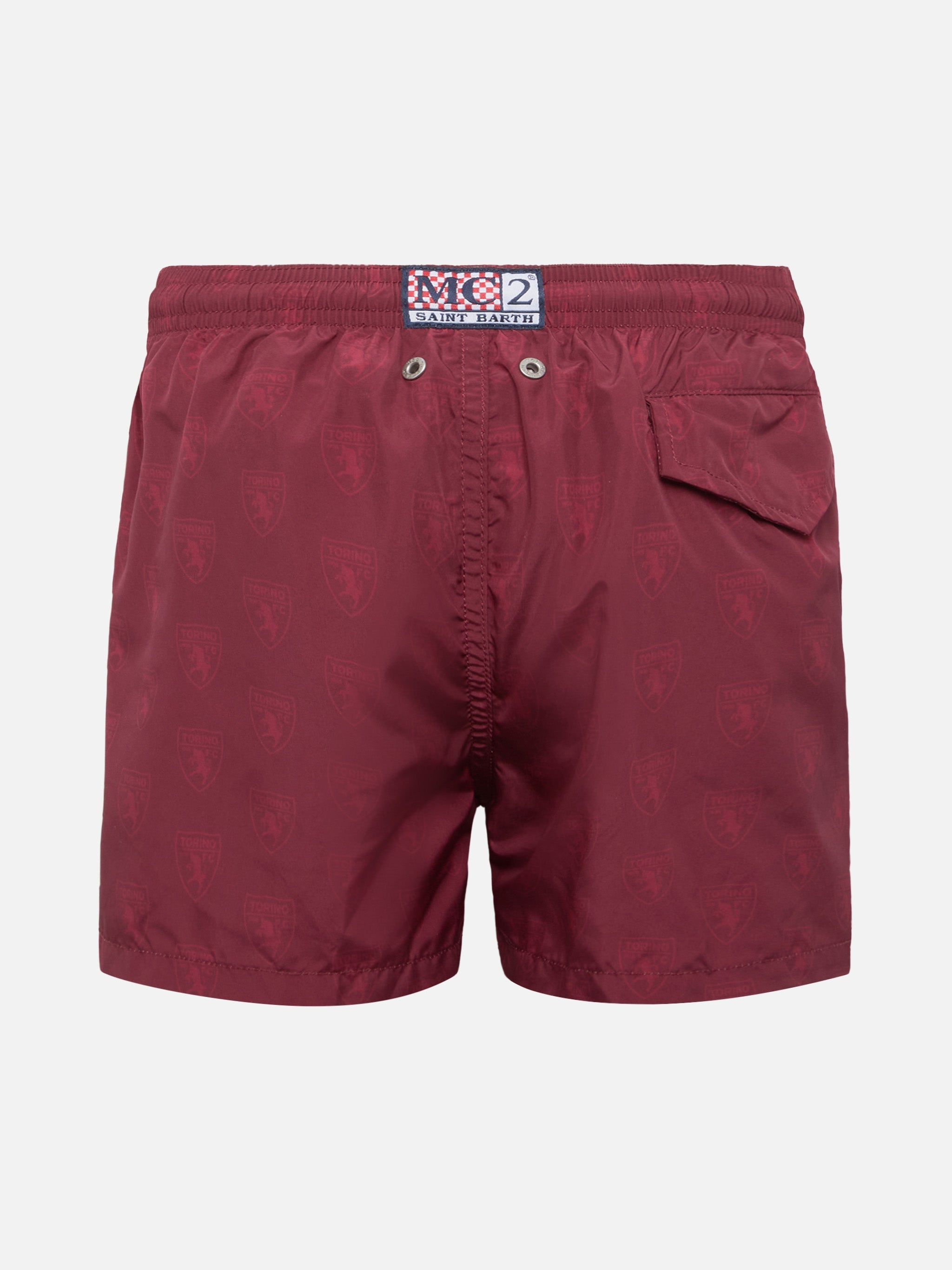 Jean Lighting Lightweight Fabric Swim Shorts With Torino Logo Print | Fc Special Edition Bordeaux Swimshort