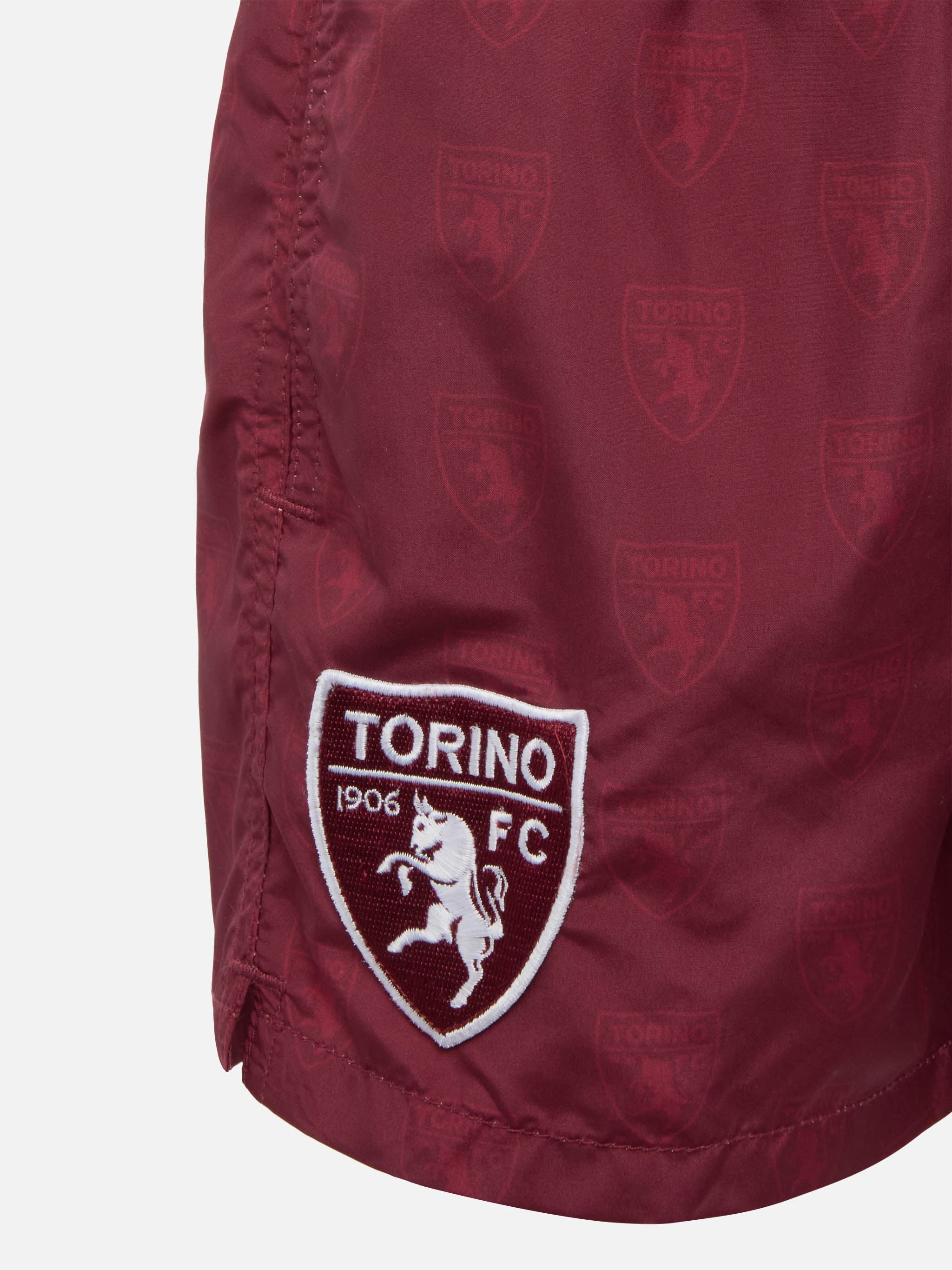 Jean Lighting Lightweight Fabric Swim Shorts With Torino Logo Print | Fc Special Edition Bordeaux Swimshort