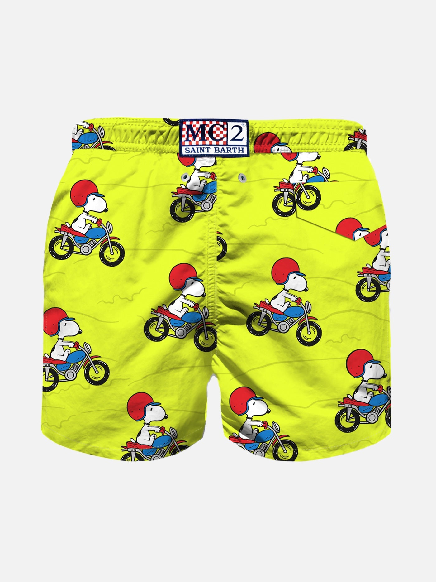 Boy Swim Shorts With Rider Snoopy Print | - Peanuts™ Special Edition Fluo Swimshort