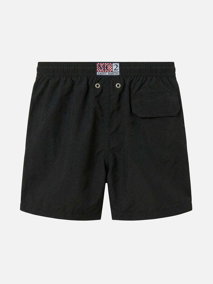 Jean Swim Shorts With Cigarette Print | Special Edition Black Swimshort