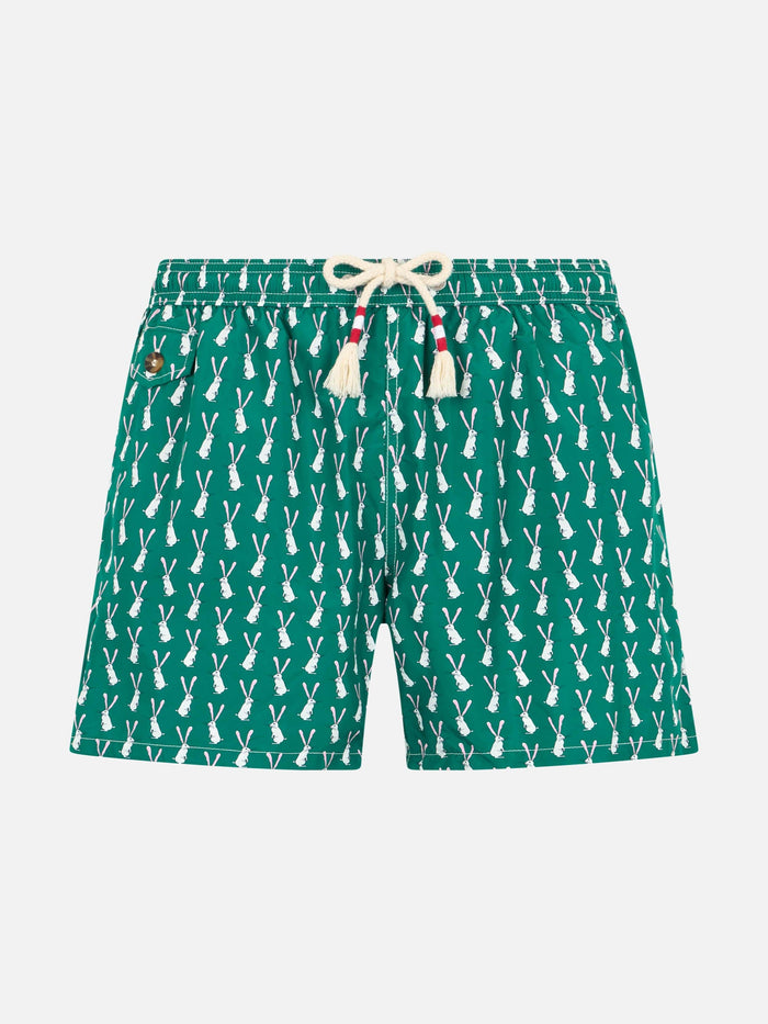 Boy Lightweight Fabric Swim-Shorts Jean Lighting 70 With Rabbit Print __single__ Swimshort