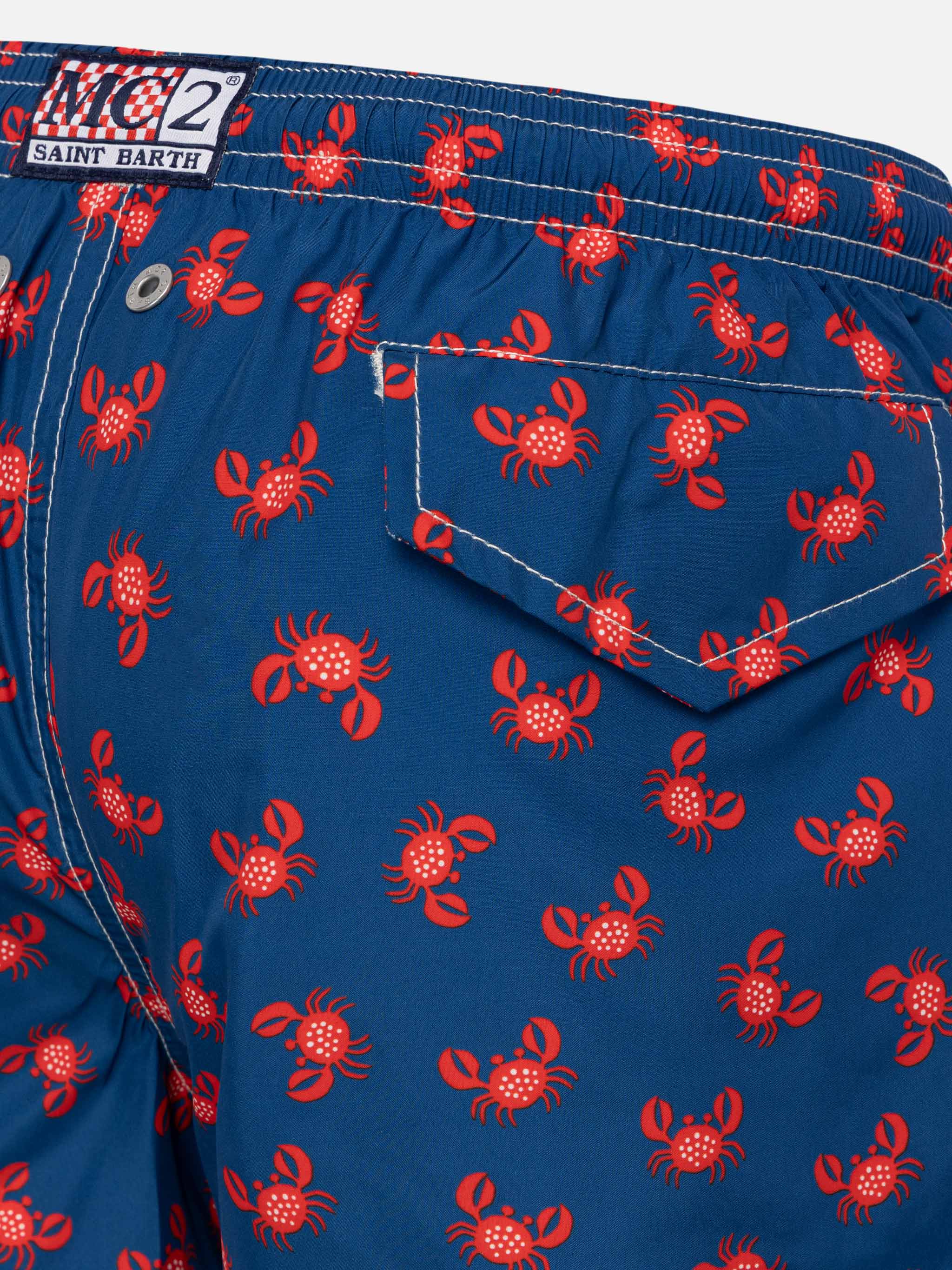 Jean Lighting 70 Lightweight Swim Shorts With Crab Print Blue Swimshort