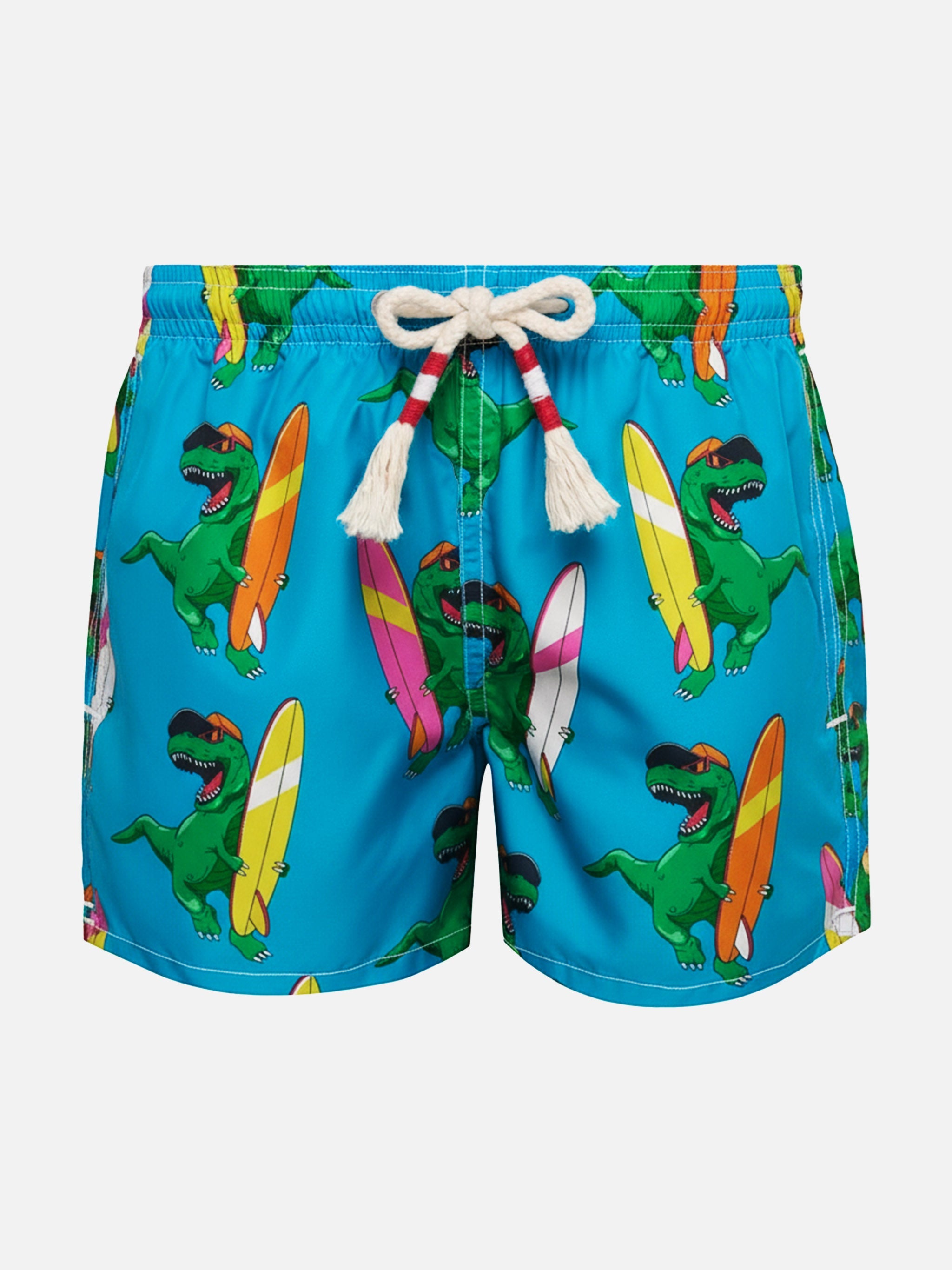 Jean Mid-Length Swim Shorts With Dino Print Sky Swimshort