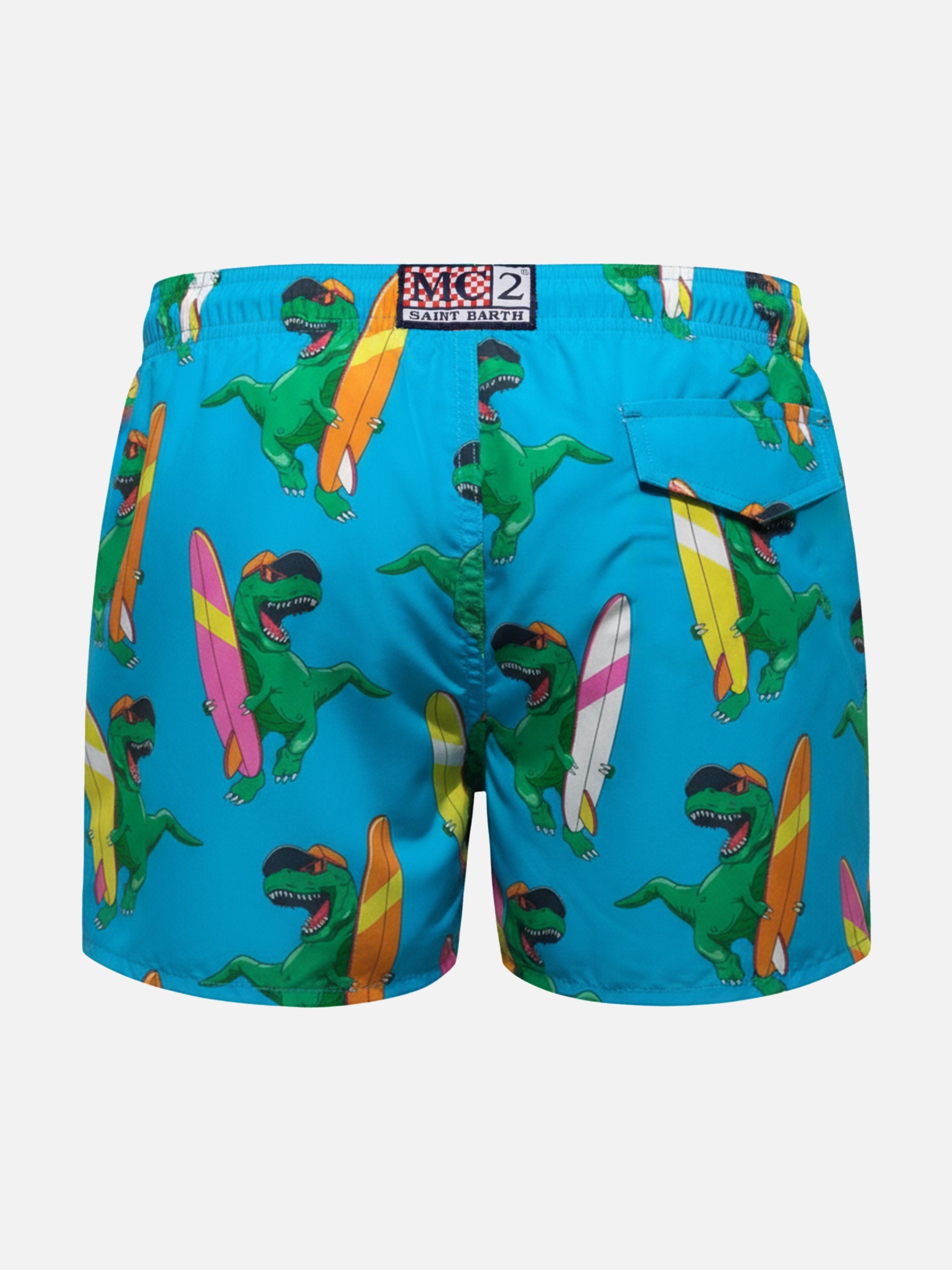 Jean Mid-Length Swim Shorts With Dino Print Sky Swimshort