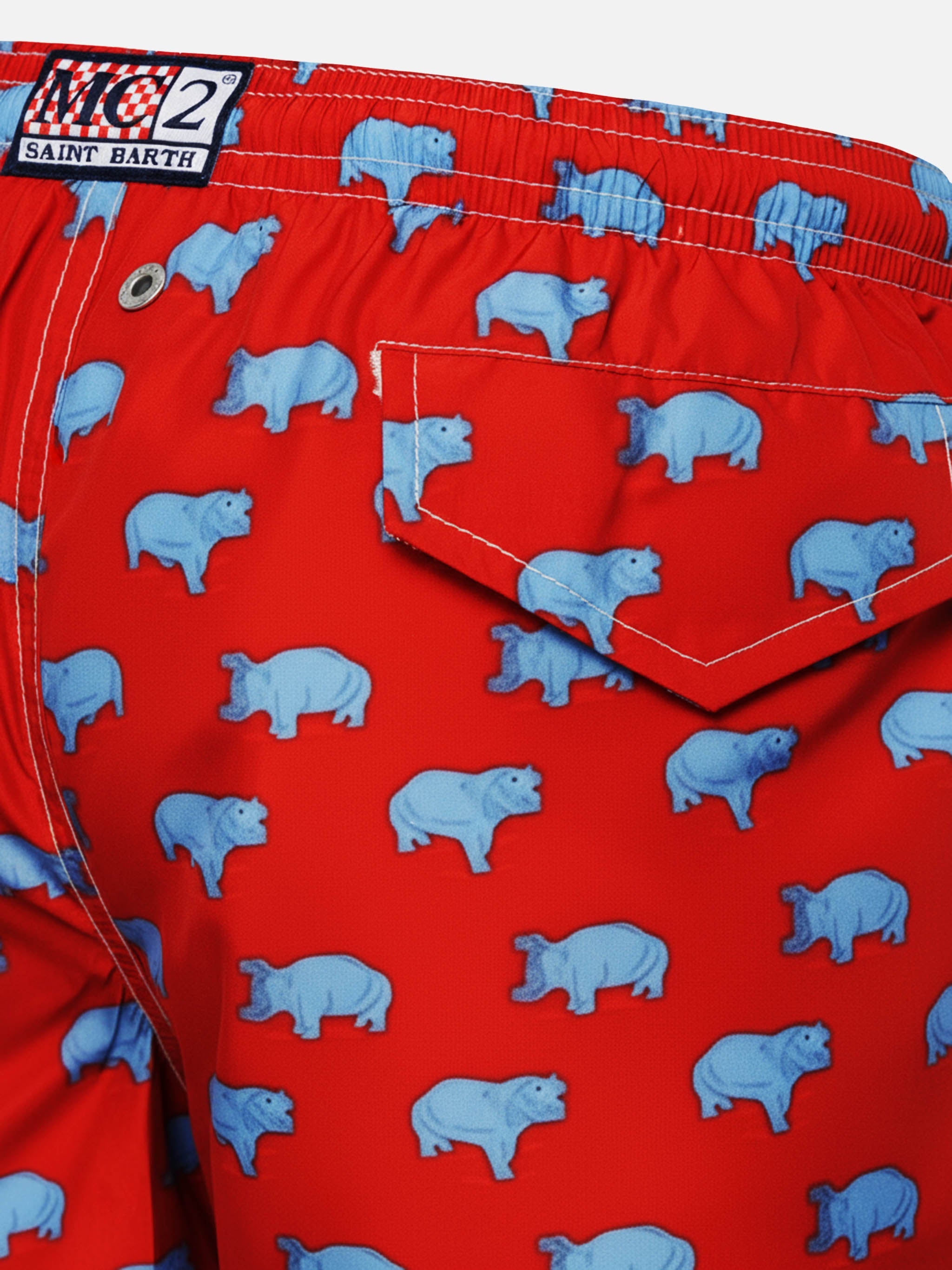 Jean Lighting 70 Lightweight Swim Shorts With Hippo Print Swimshort