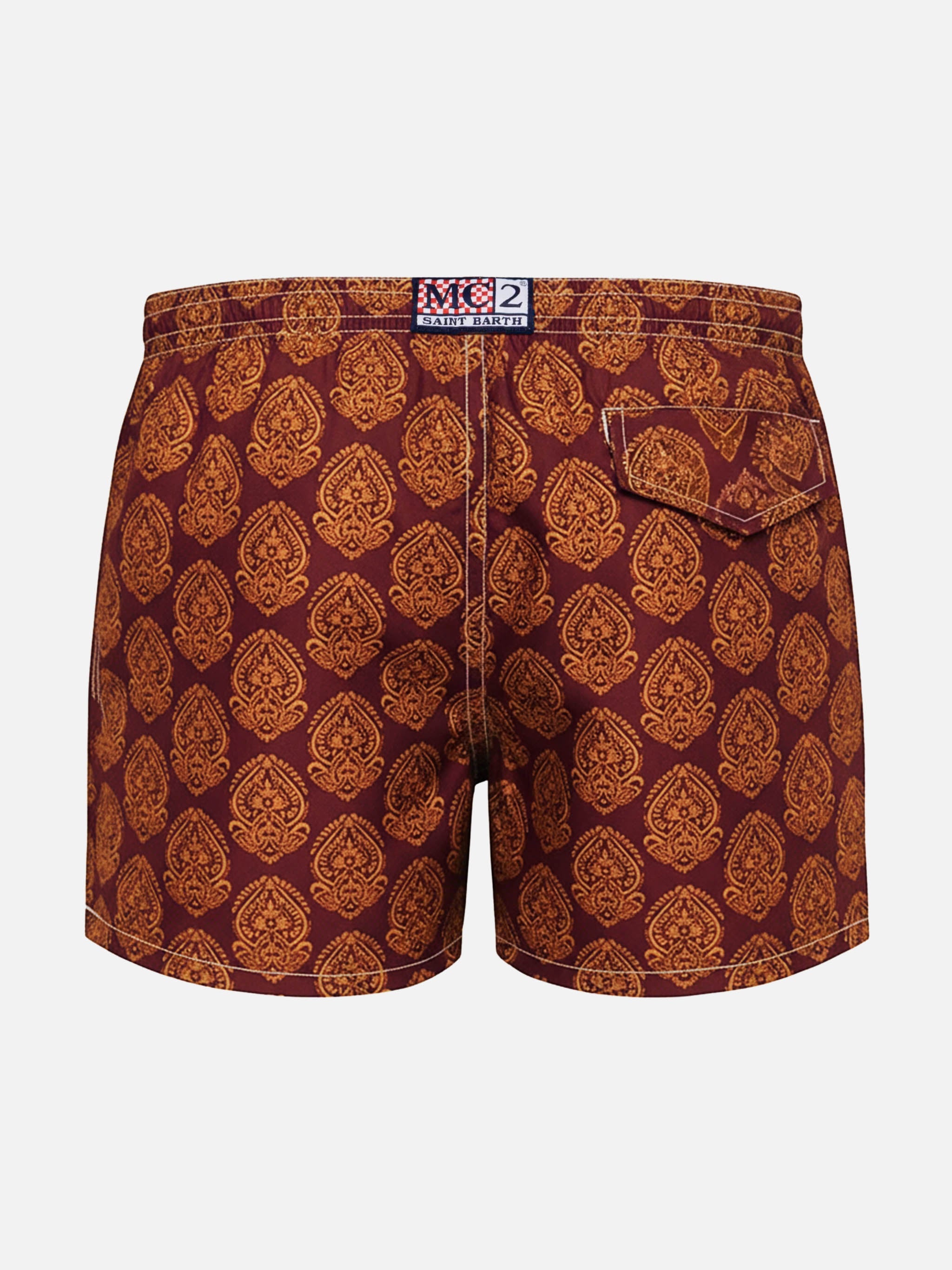 Jean Lighting 70 Lightweight Swim Shorts With Indian Print Swimshort