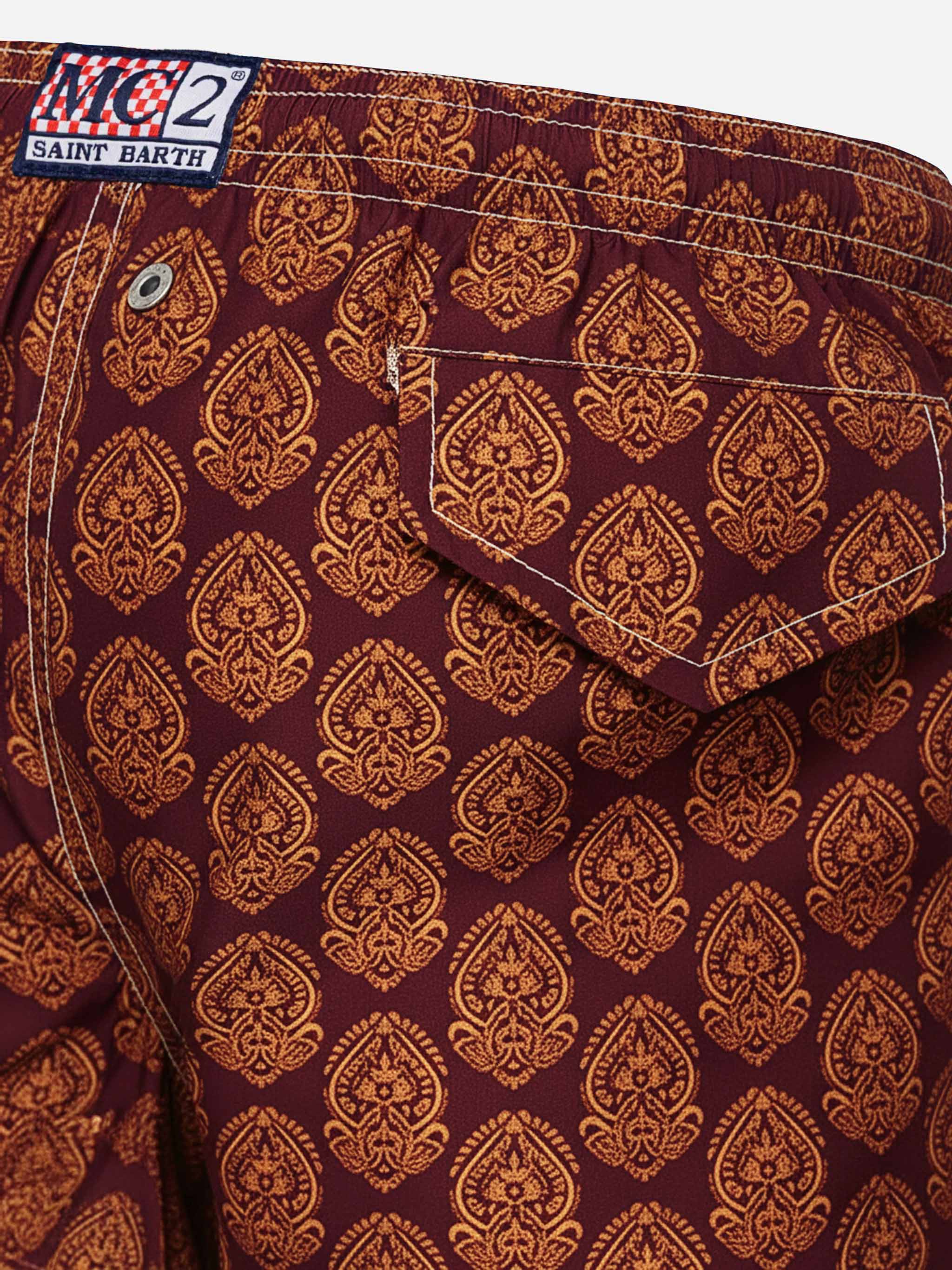 Jean Lighting 70 Lightweight Swim Shorts With Indian Print Swimshort
