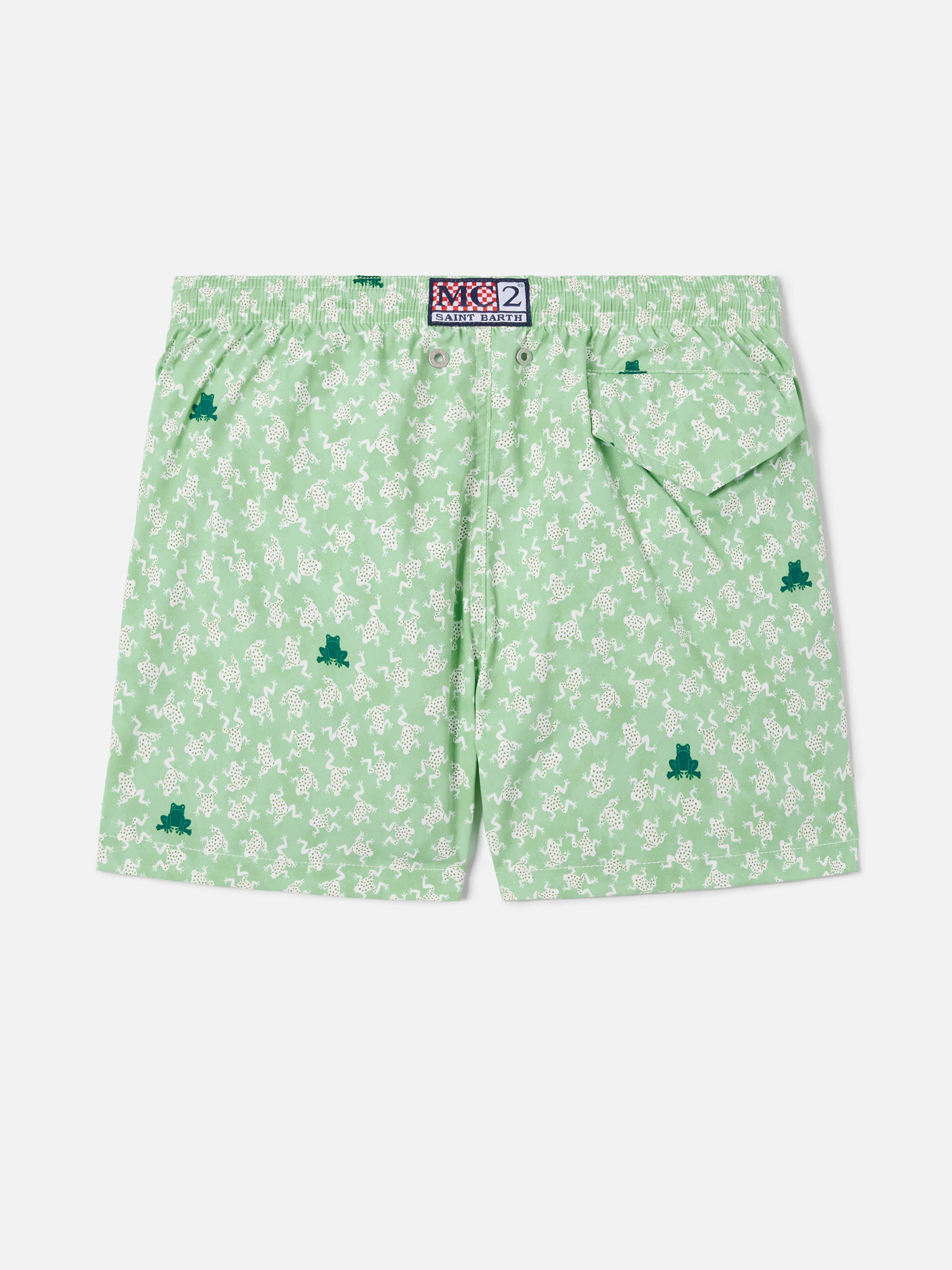 Jean Lighting Stretch Swim Shorts With All-Over Frogs Print Green Swimshort