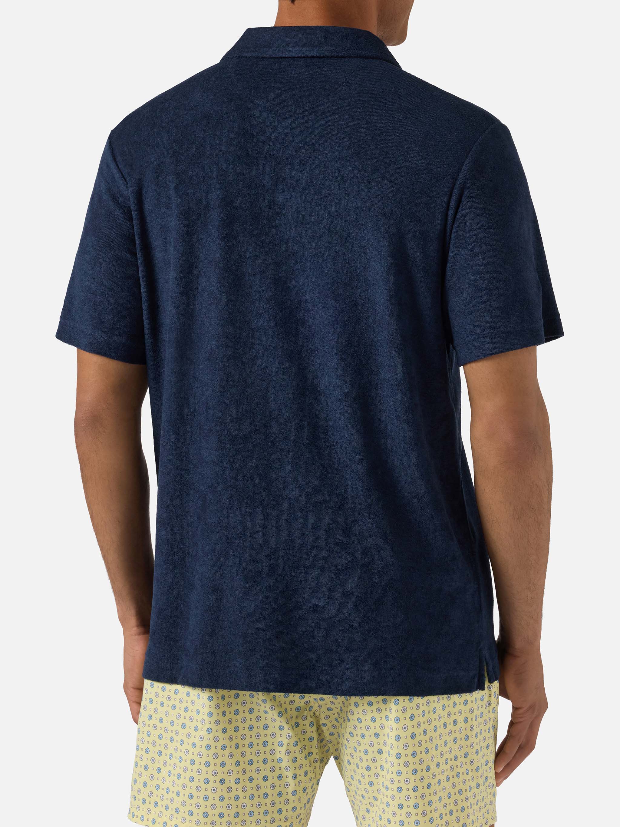 Navy Blue Jeremy Polo Terry-Effect Cotton Shirt