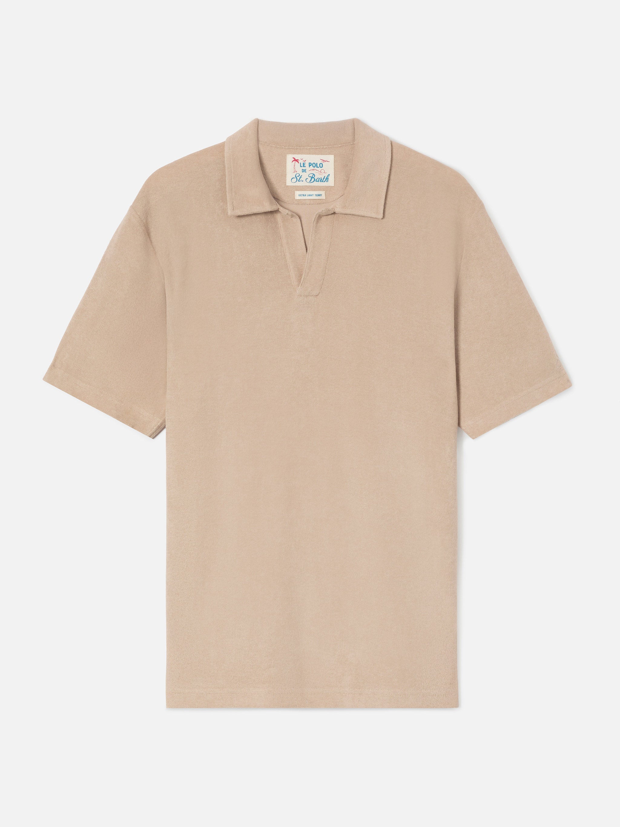 Beige Jeremy Polo Terry-Effect Cotton Brown Shirt