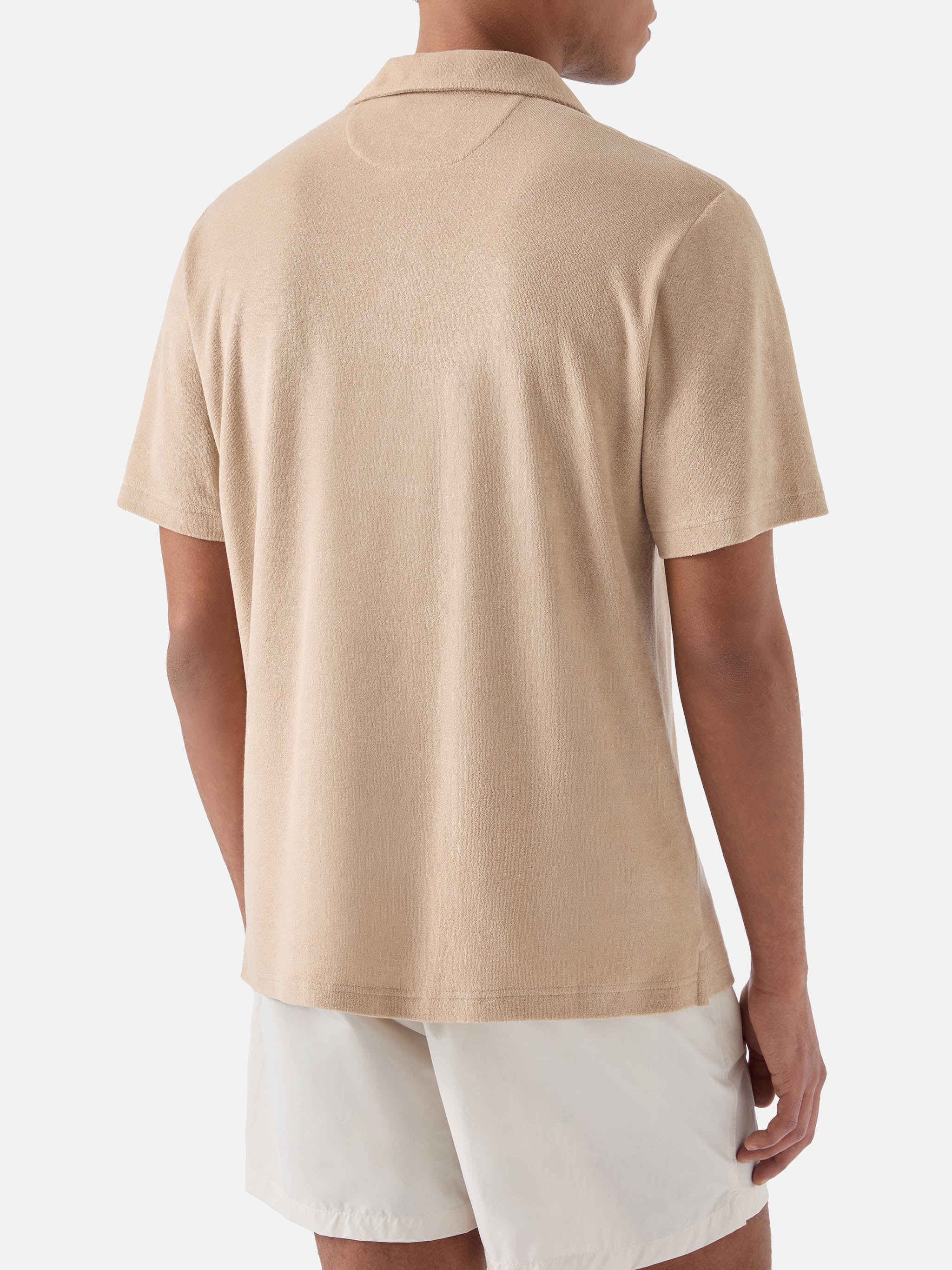 Beige Jeremy Polo Terry-Effect Cotton Brown Shirt