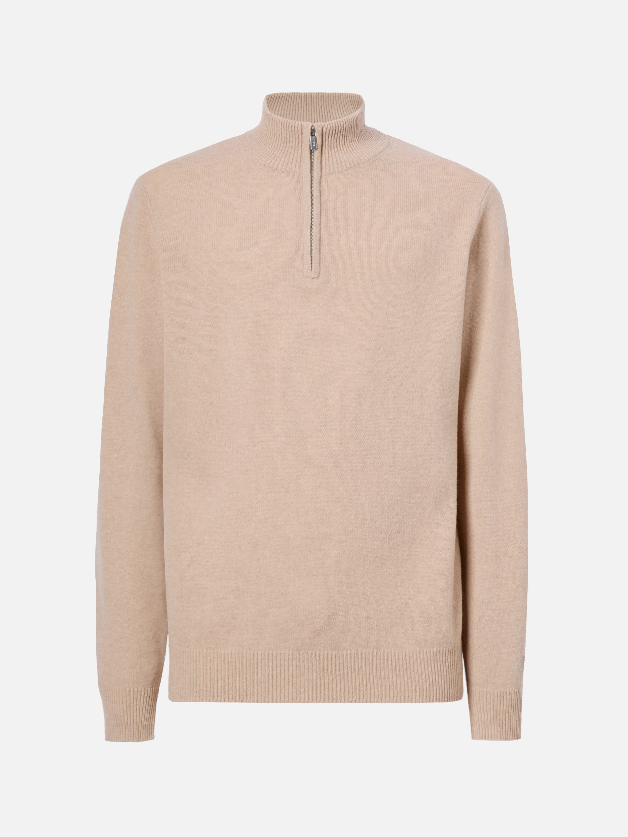 Jermyn Half-Zip Sweater Lambswool Beige Brown