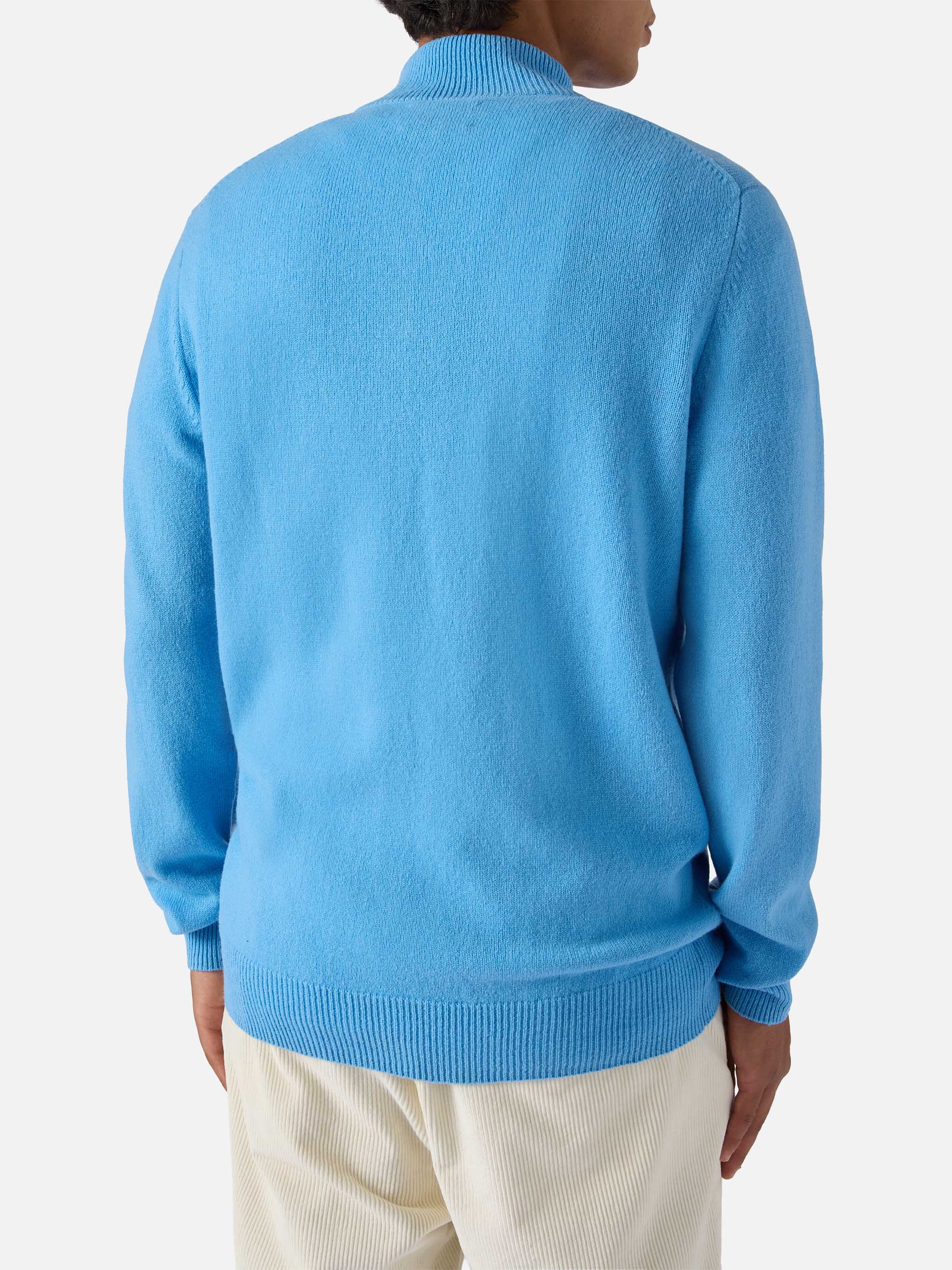 Jermyn Half-Zip Sweater Lambswool Powder Blue