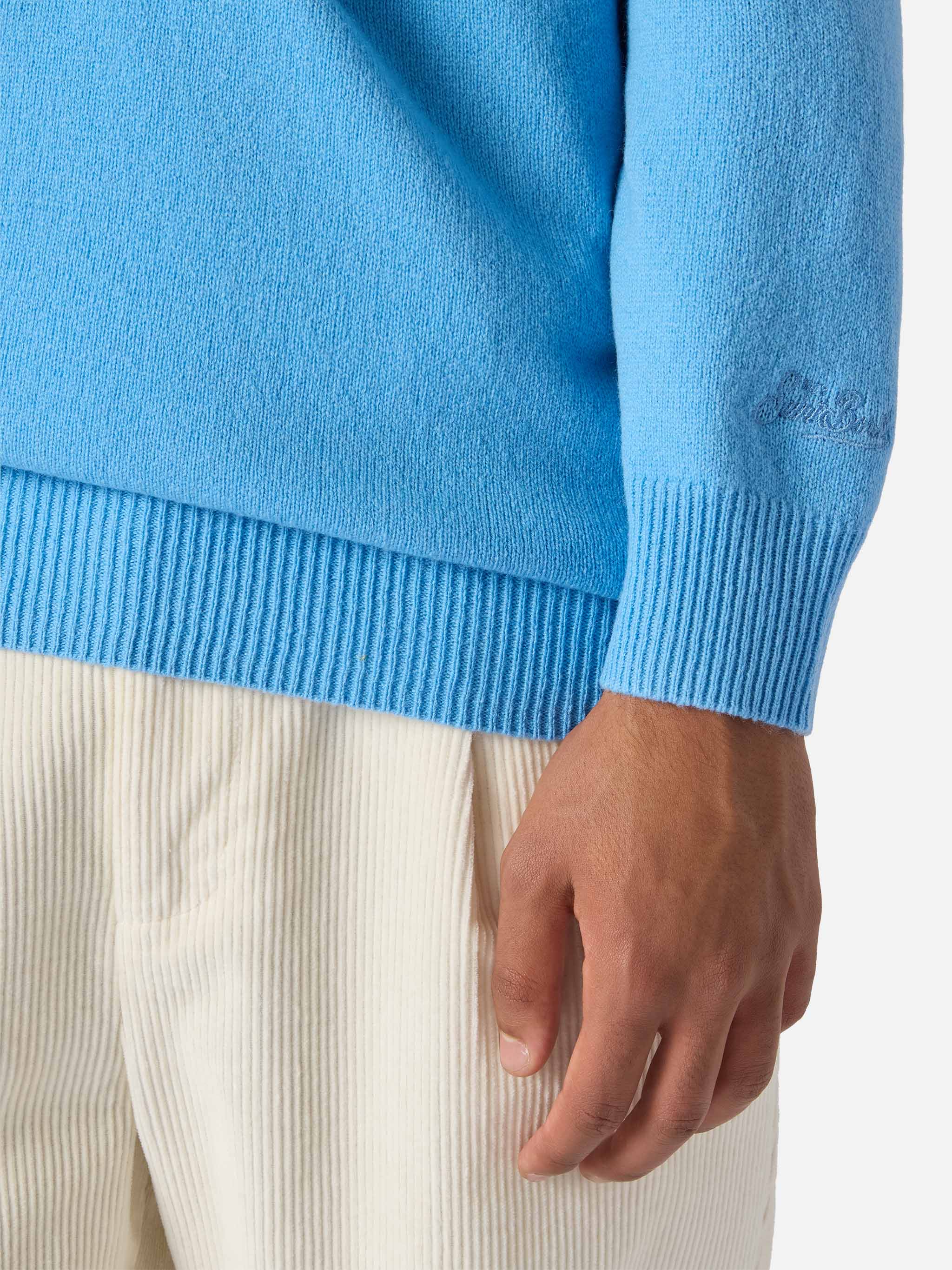 Jermyn Half-Zip Sweater Lambswool Powder Blue
