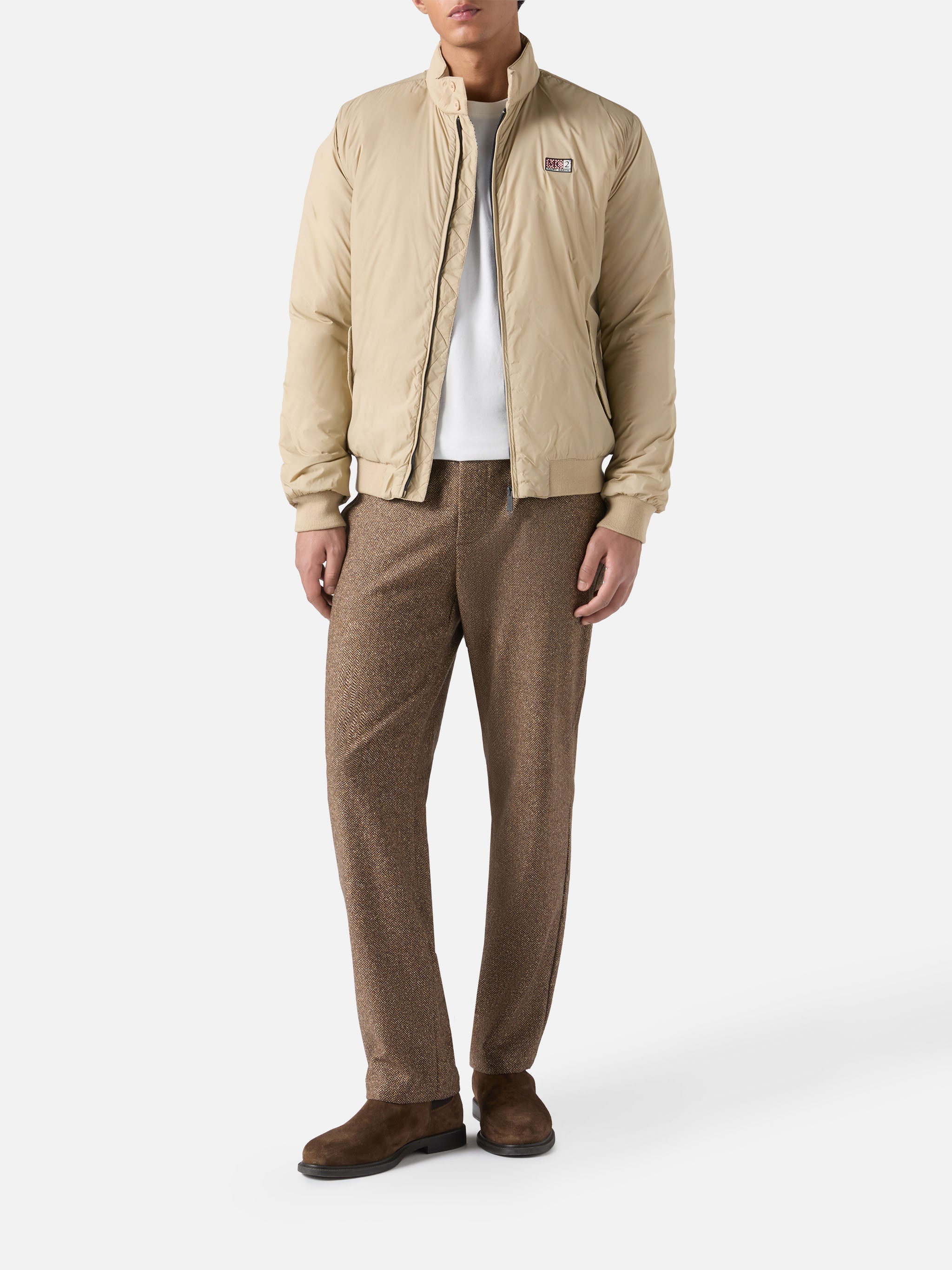 Jet Lightweight Bomber Jacket Beige Coat