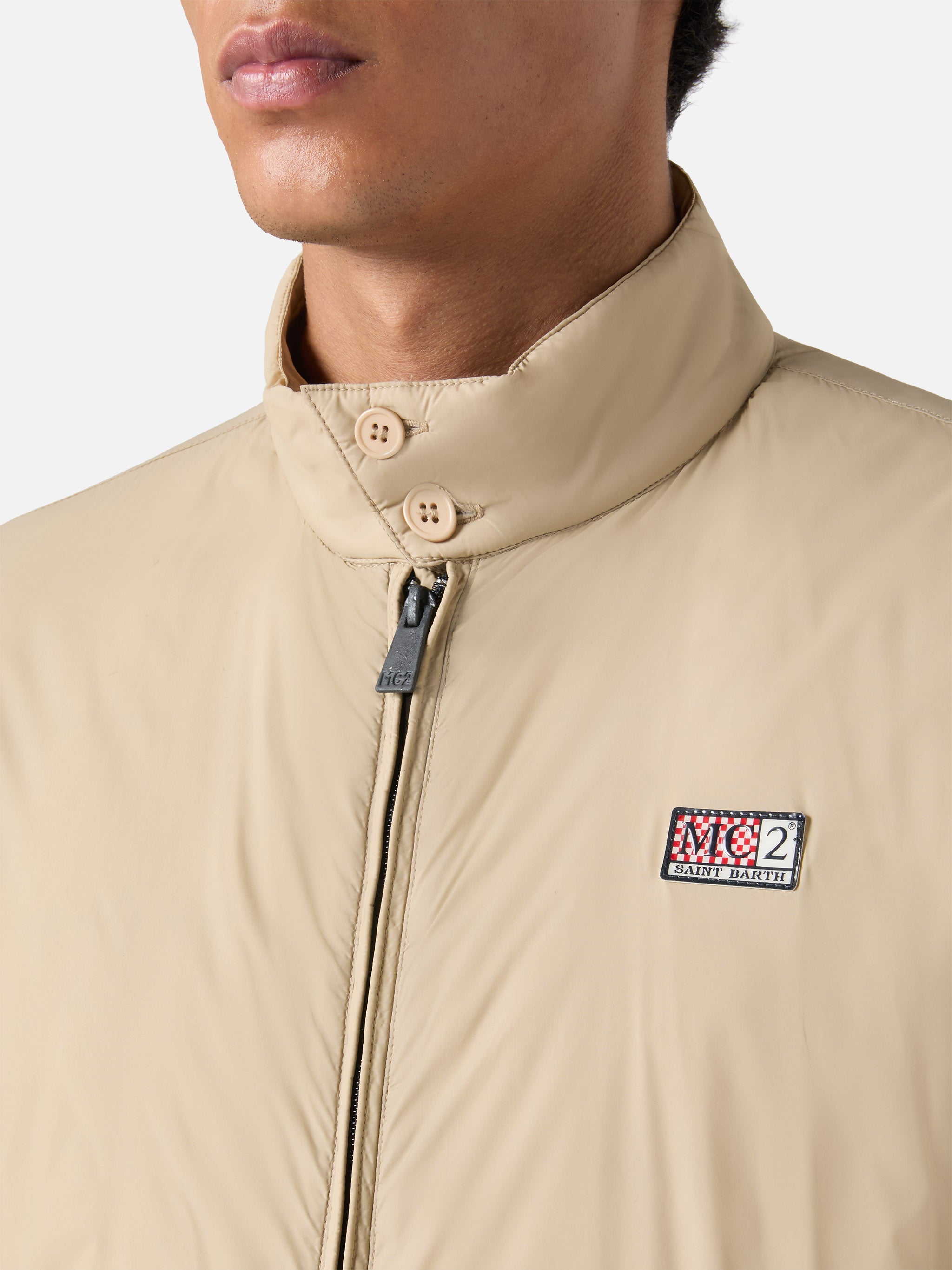 Jet Lightweight Bomber Jacket Beige Coat