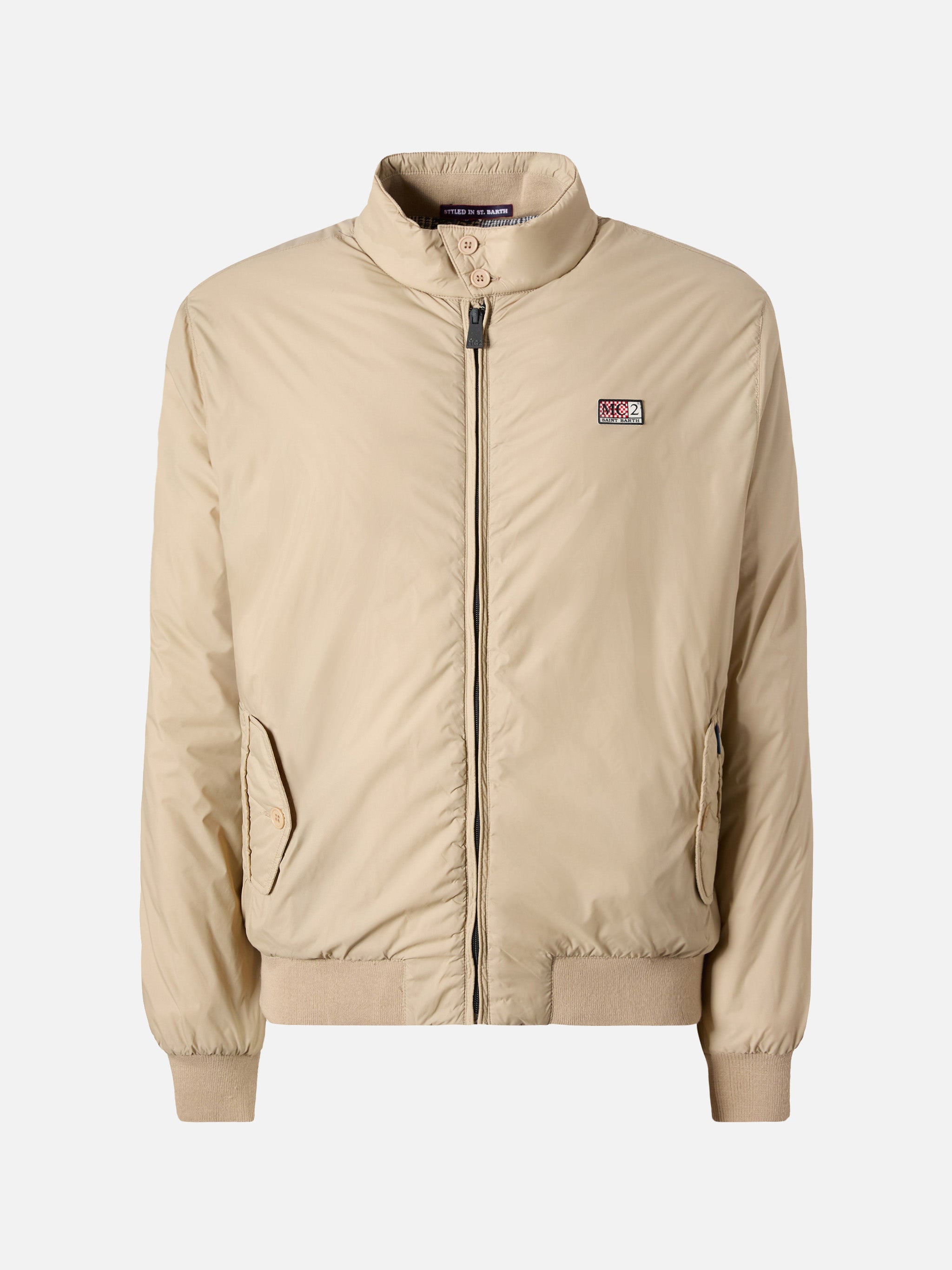 Jet Lightweight Bomber Jacket Beige Coat
