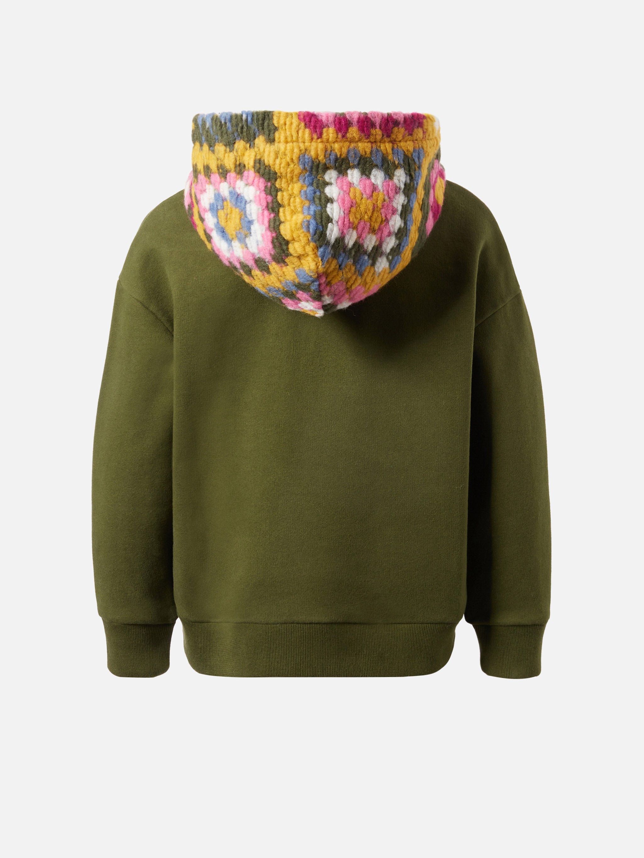 Jeune Jr Green Hoodie With Crochet Pattern Sweatshirt