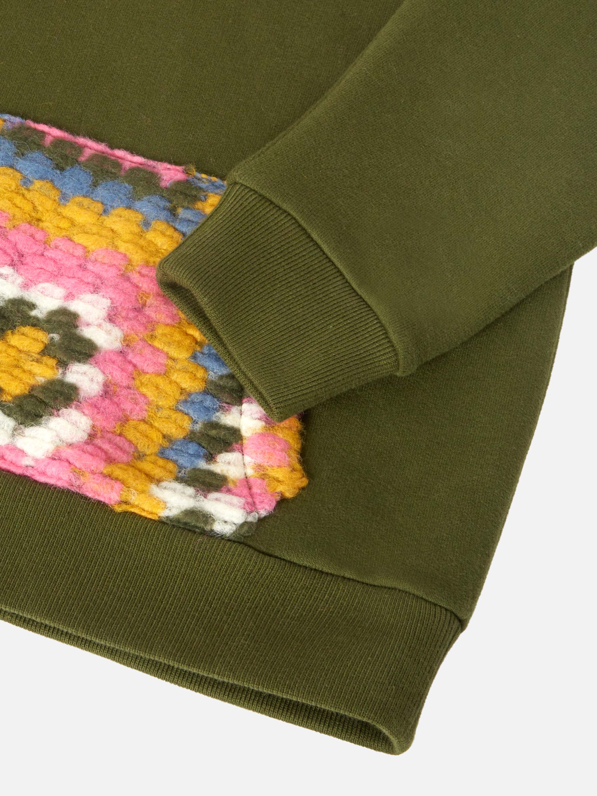 Jeune Jr Green Hoodie With Crochet Pattern Sweatshirt