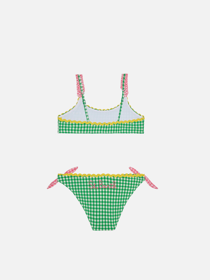 Girl Top Bikini With Gingham Print __single__