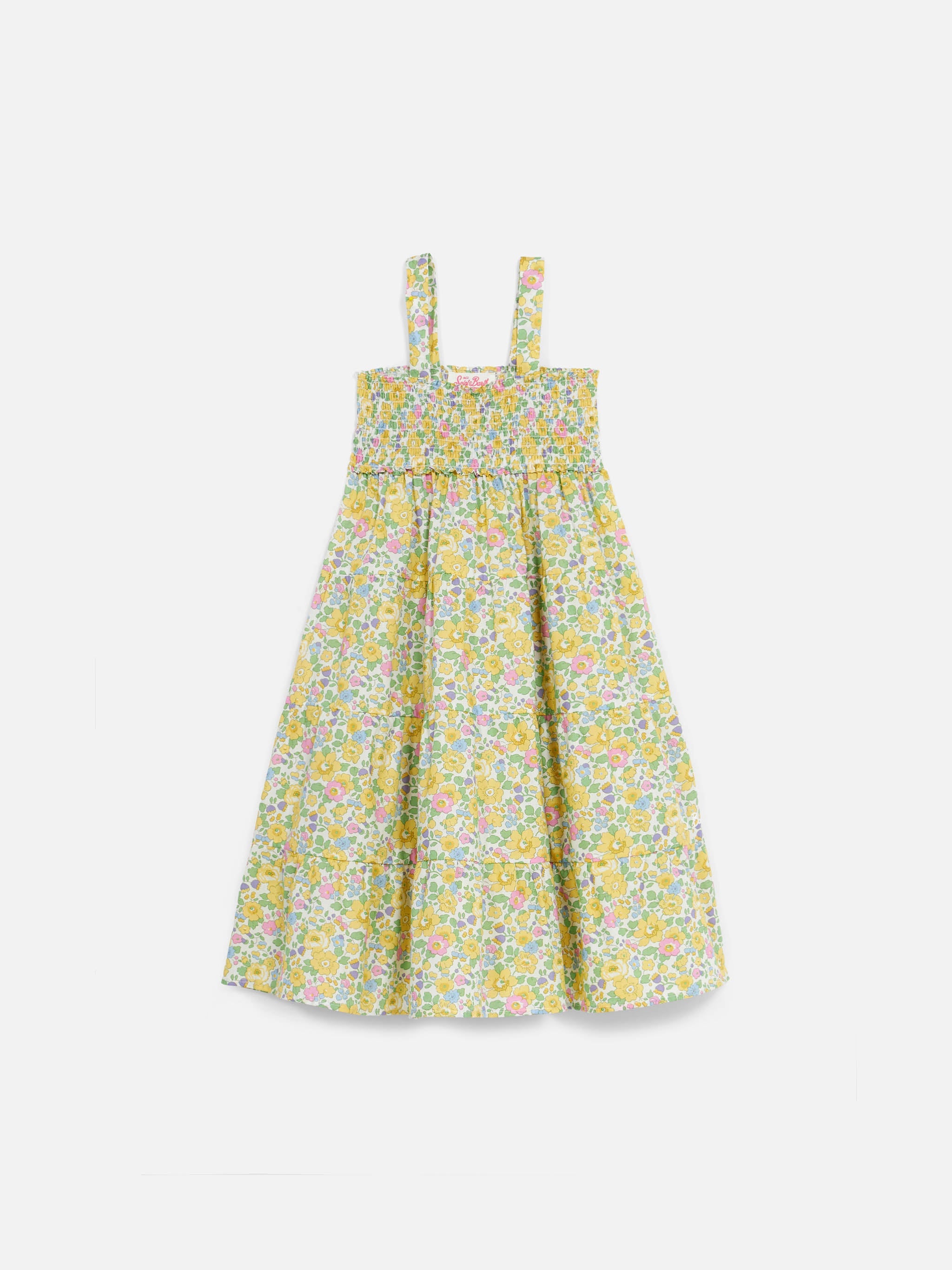 Girl Cotton Dress Jemine Jr With Betsy Print | Made Liberty Fabric Yellow