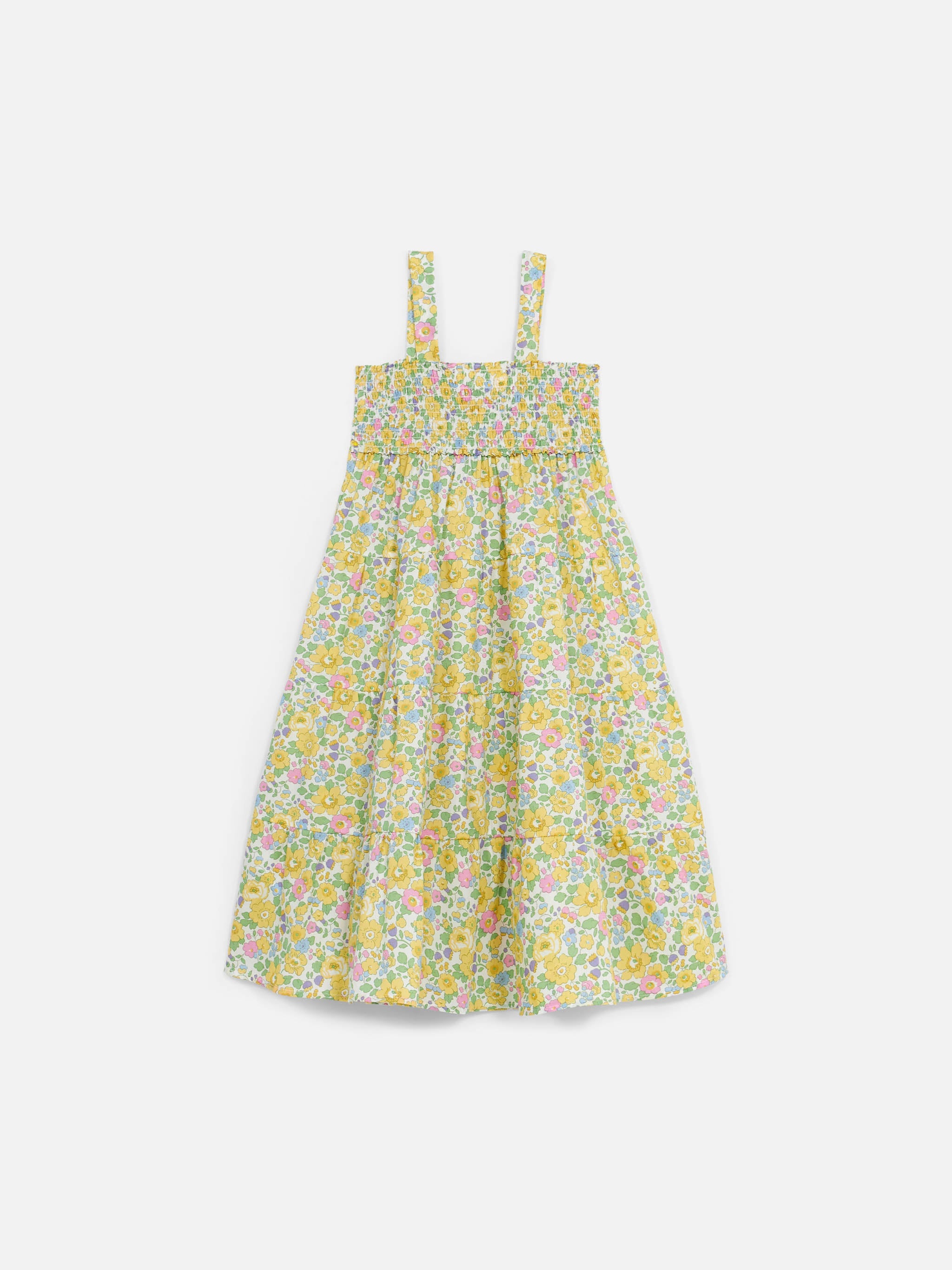 Girl Cotton Dress Jemine Jr With Betsy Print | Made Liberty Fabric Yellow