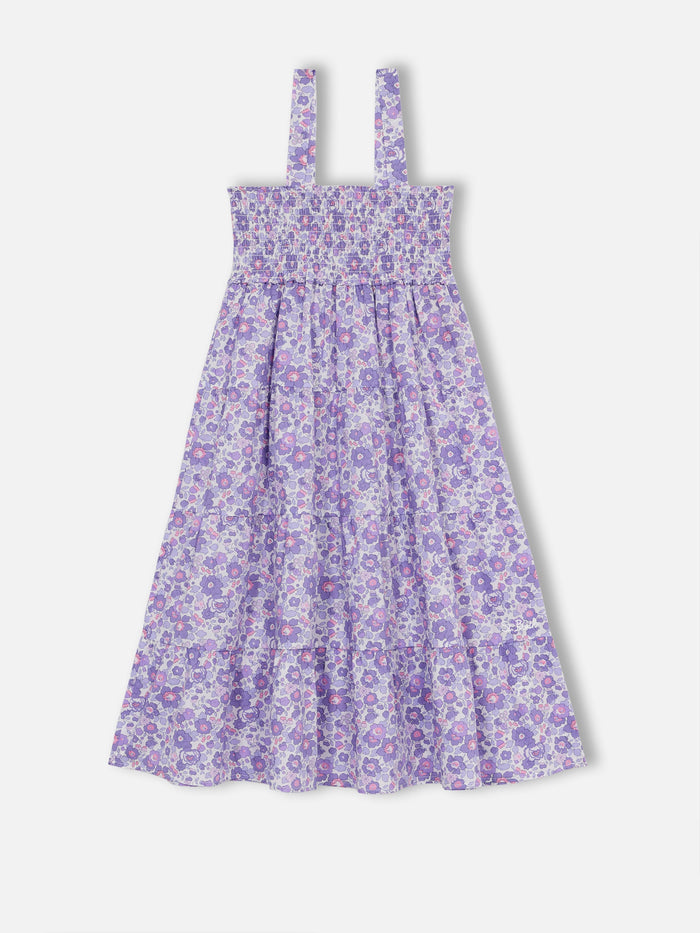 Girl Cotton Dress Jemine Jr With Betsy Print | Made Liberty Fabric Lilac