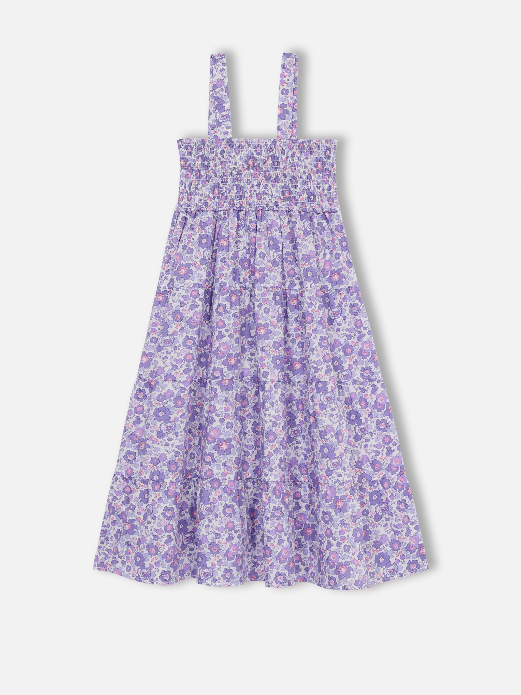 Girl Cotton Dress Jemine Jr With Betsy Print | Made Liberty Fabric Lilac