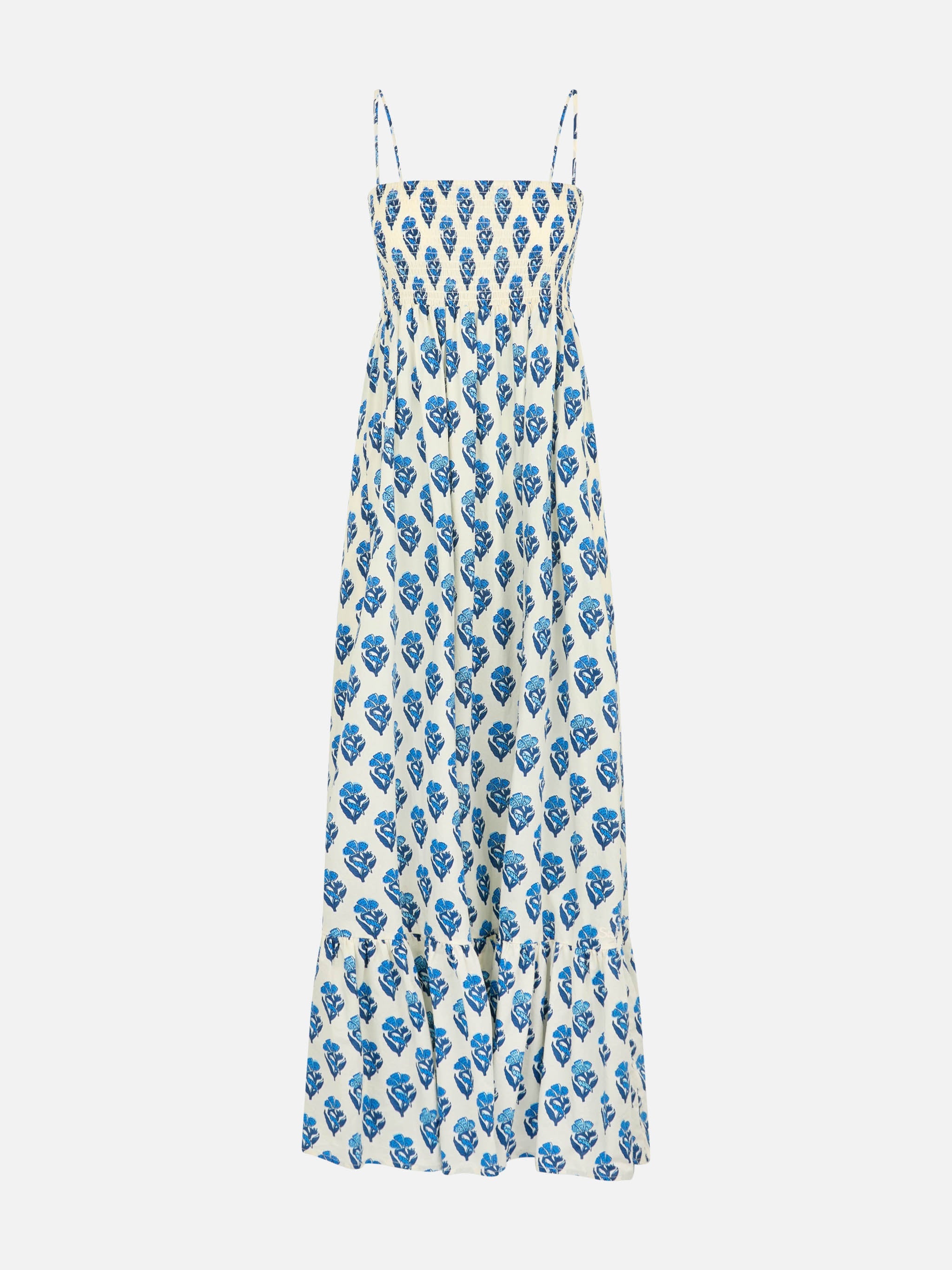 Jemma Cotton Dress With Smocked Embroidery White