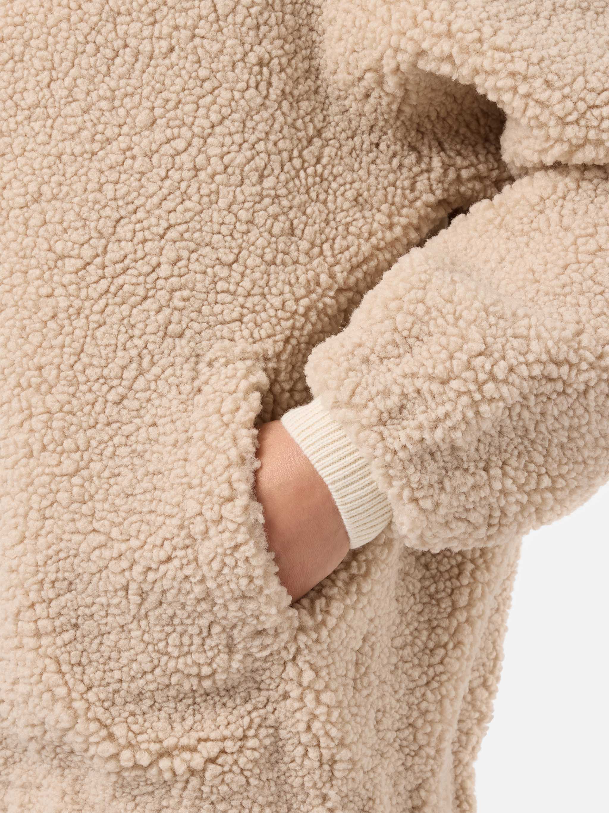 Jeanne Teddy Bomber With Back Patch White Jacket