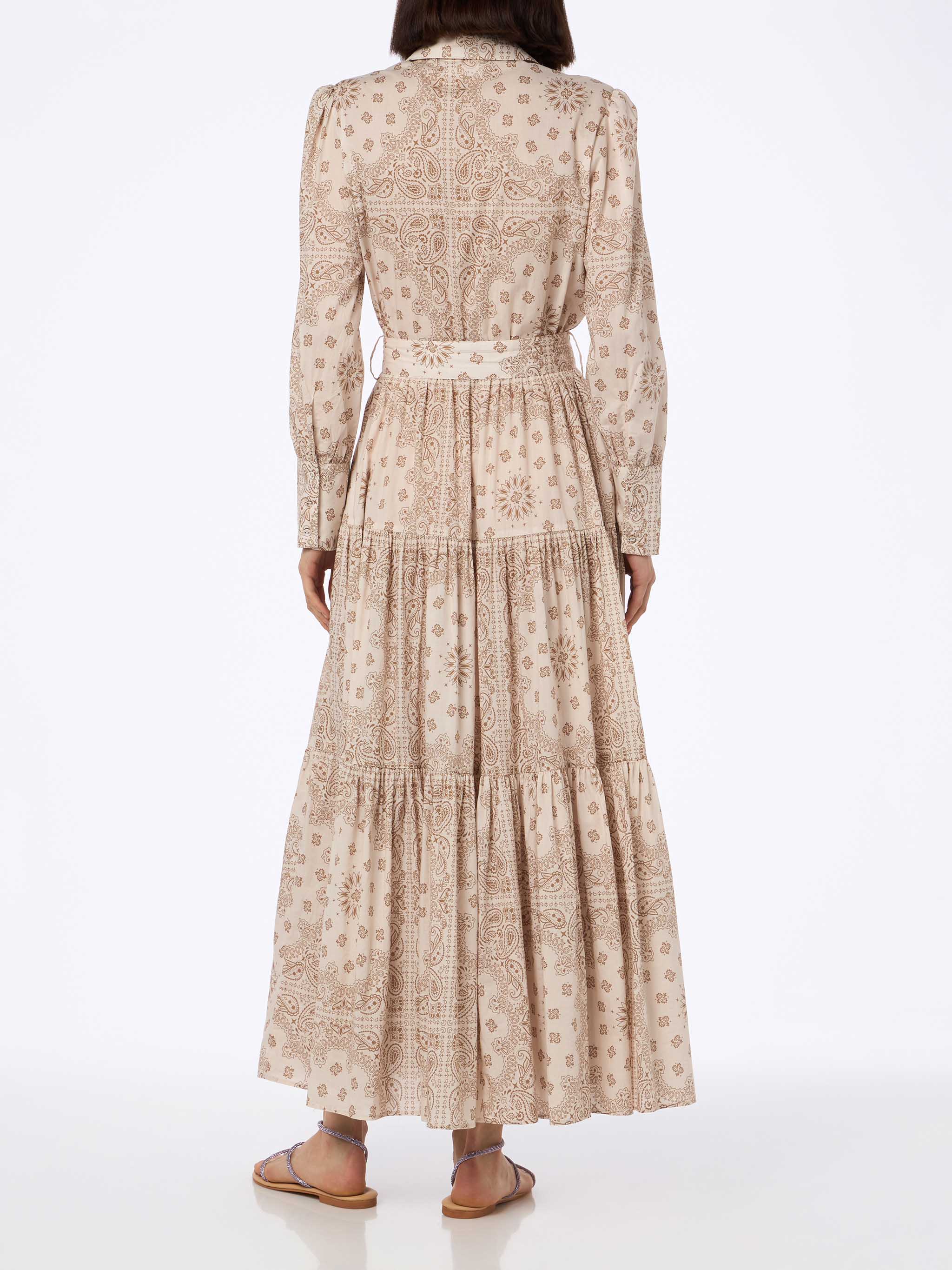 Beige Bandana Jensen Cotton Dress White