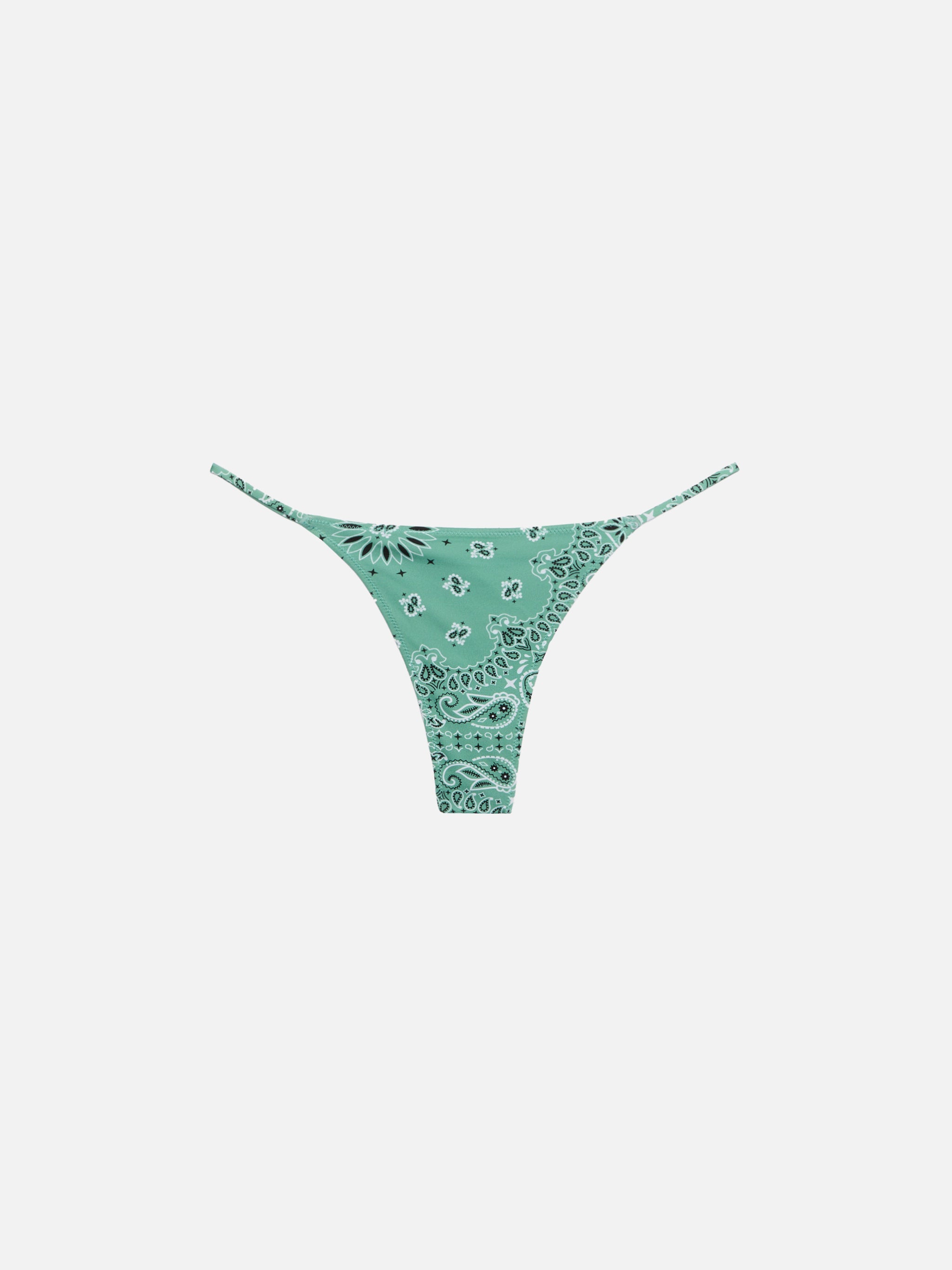 Jodene Cheeky Swim Briefs With Bandana Print Green Bottom