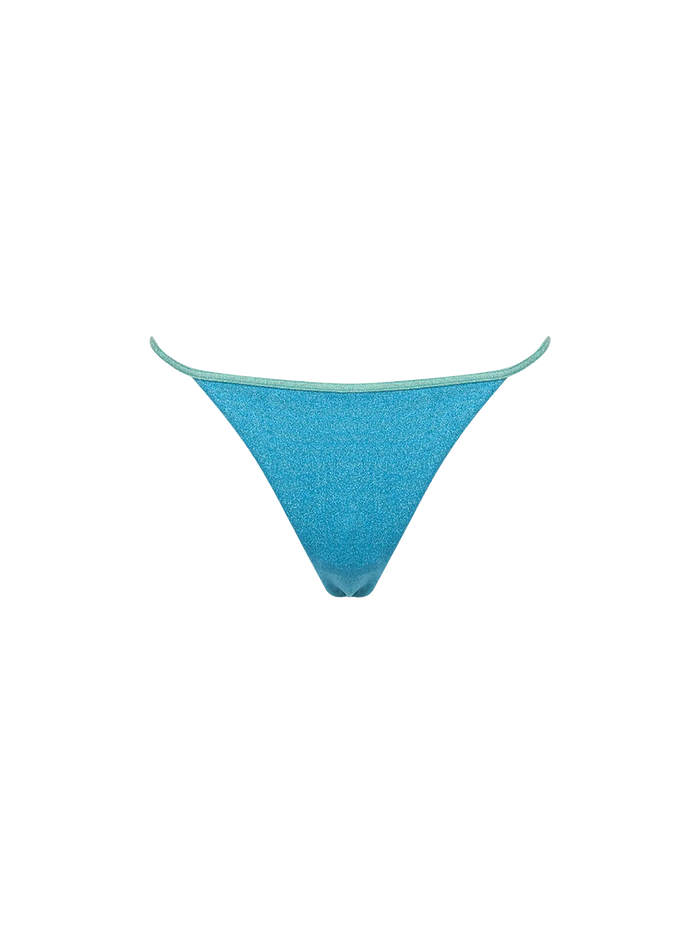 Turquoise Lurex Jodene Swim Briefs Sky Bottom