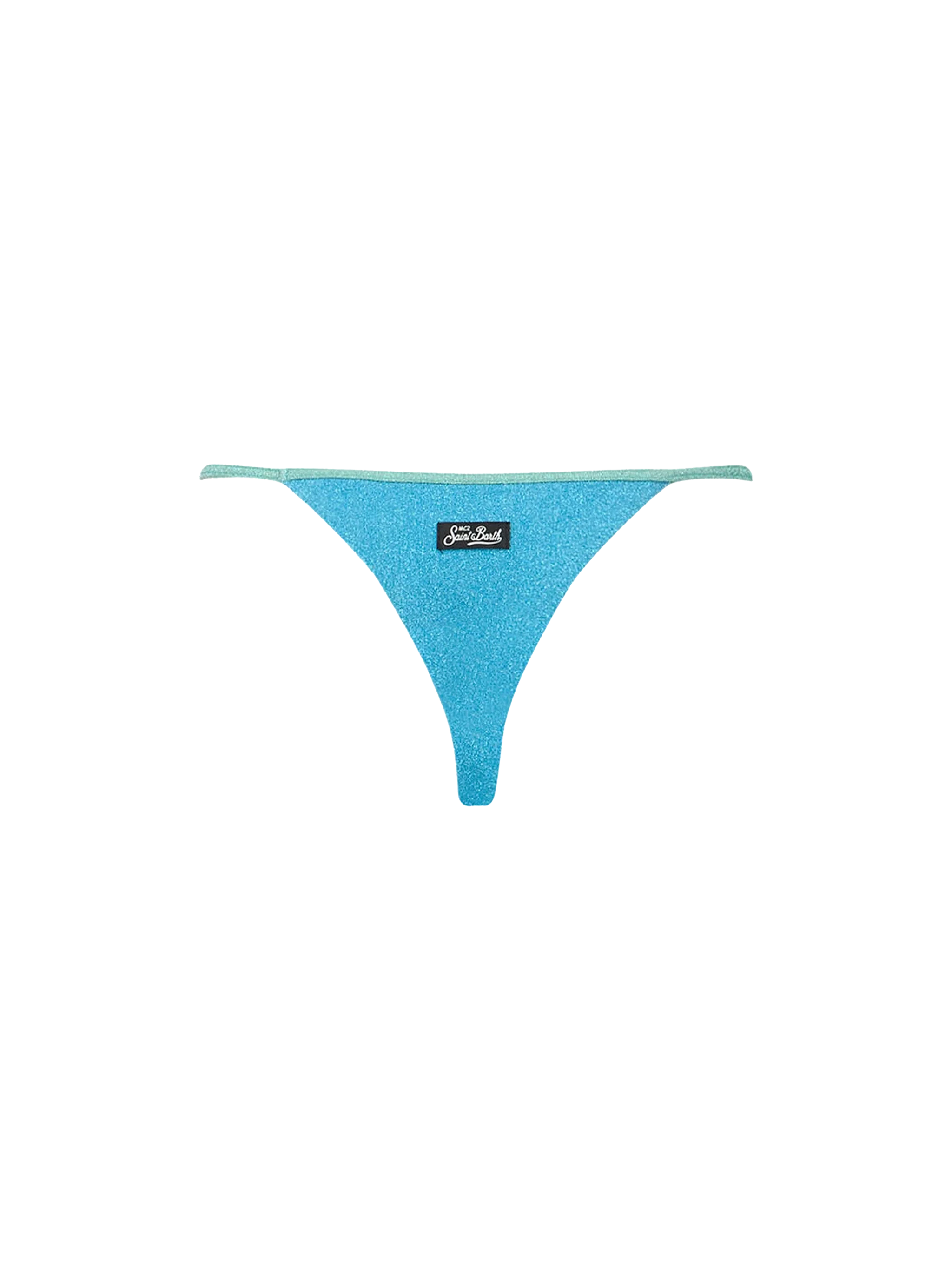 Turquoise Lurex Jodene Swim Briefs Sky Bottom