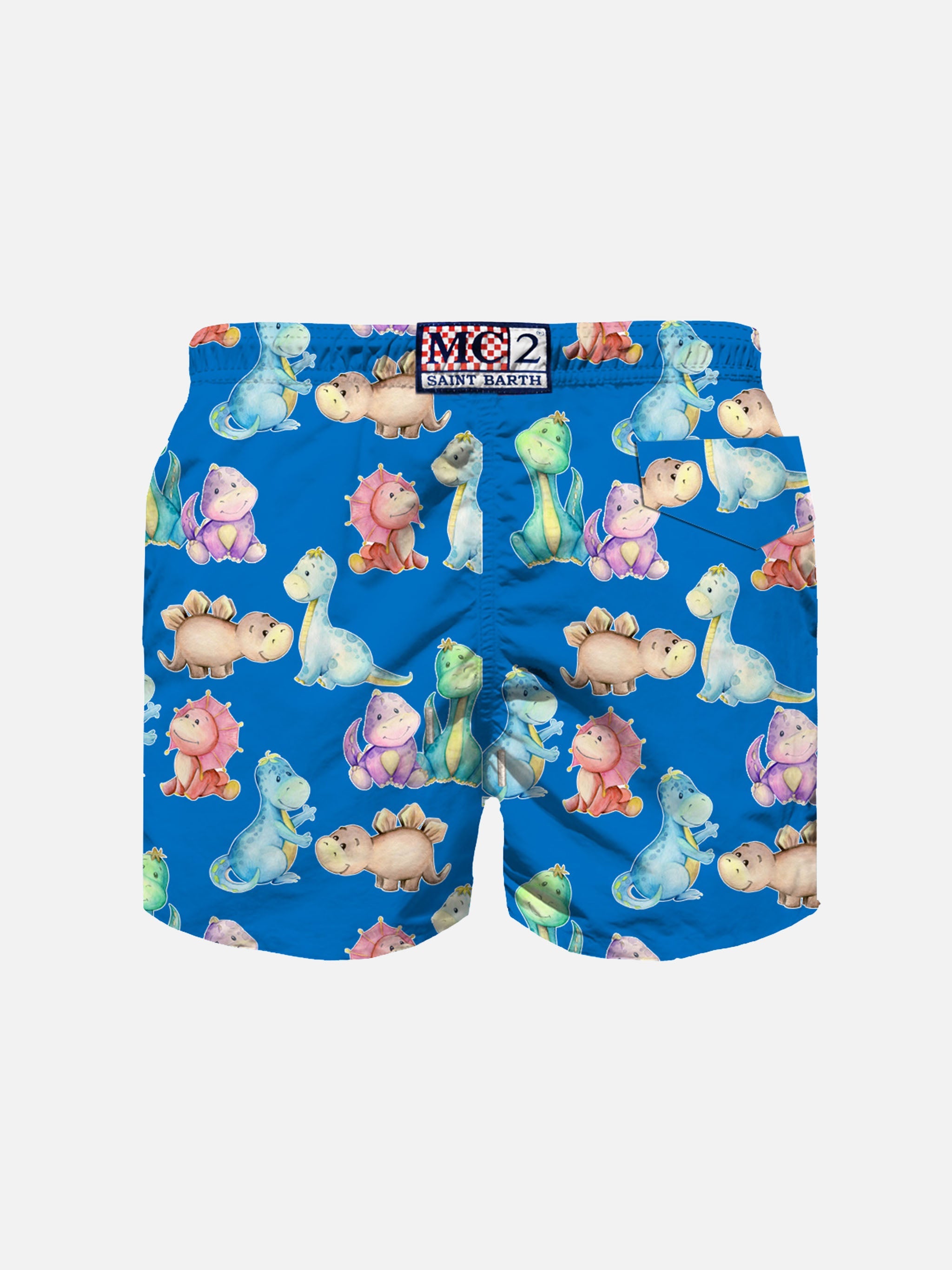 Boy Cotton Swim Shorts With Dinosaurs Print __single__ Swimshort