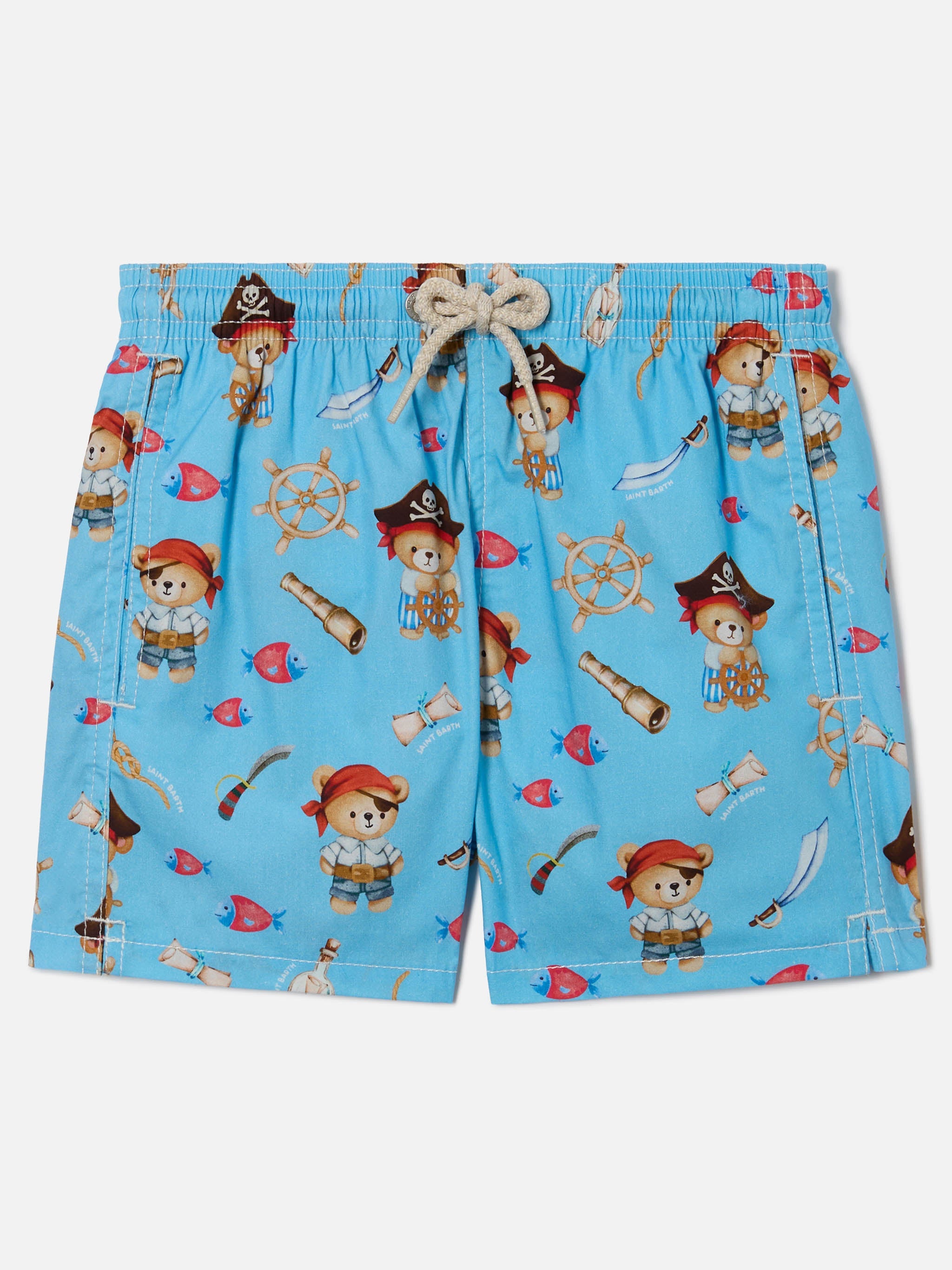 Joell Swim Shorts With All-Over Pirate Bears Print Blue Swimshort