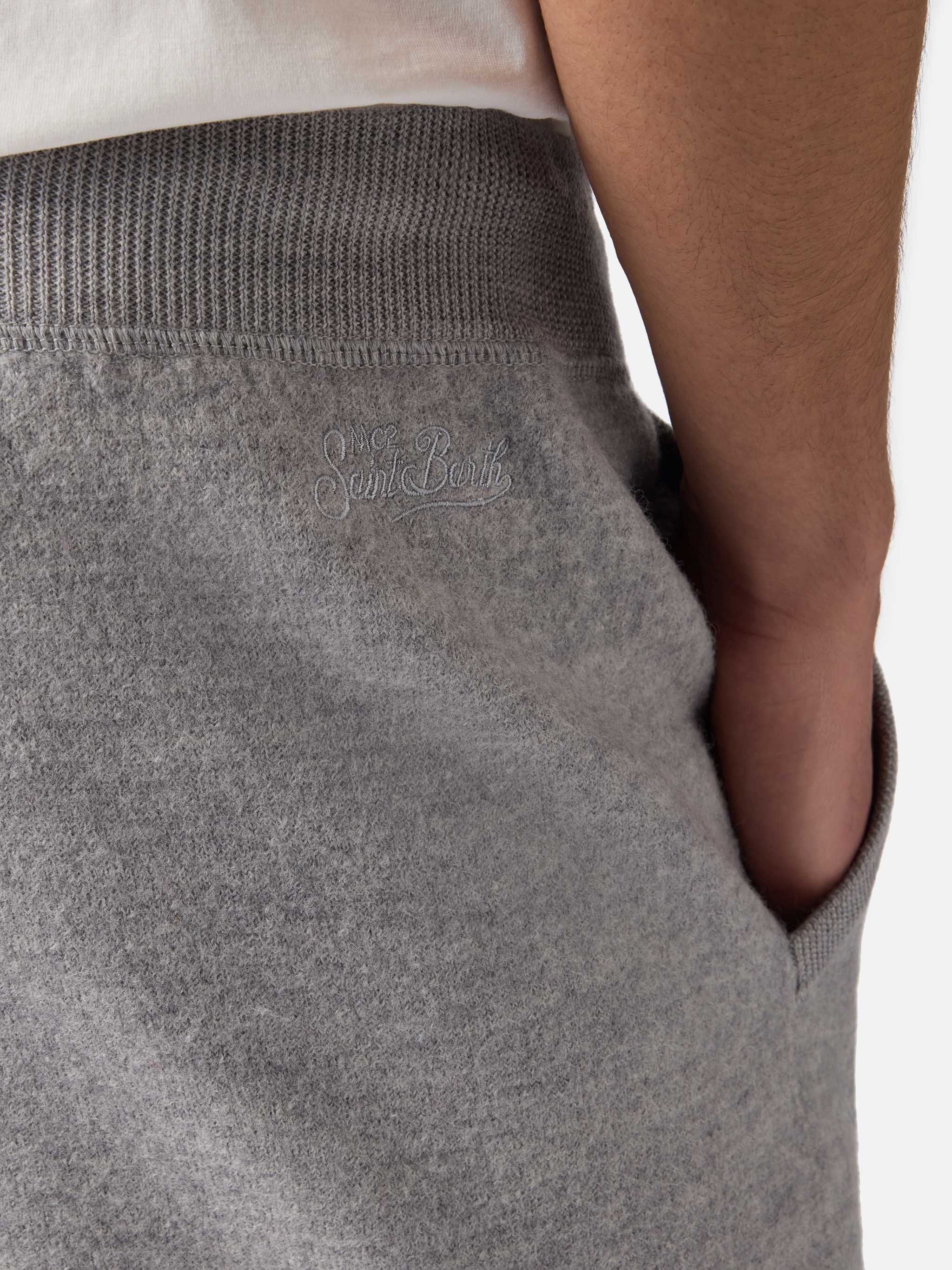Track Knitted Sweatpants With Pockets Grey Pant
