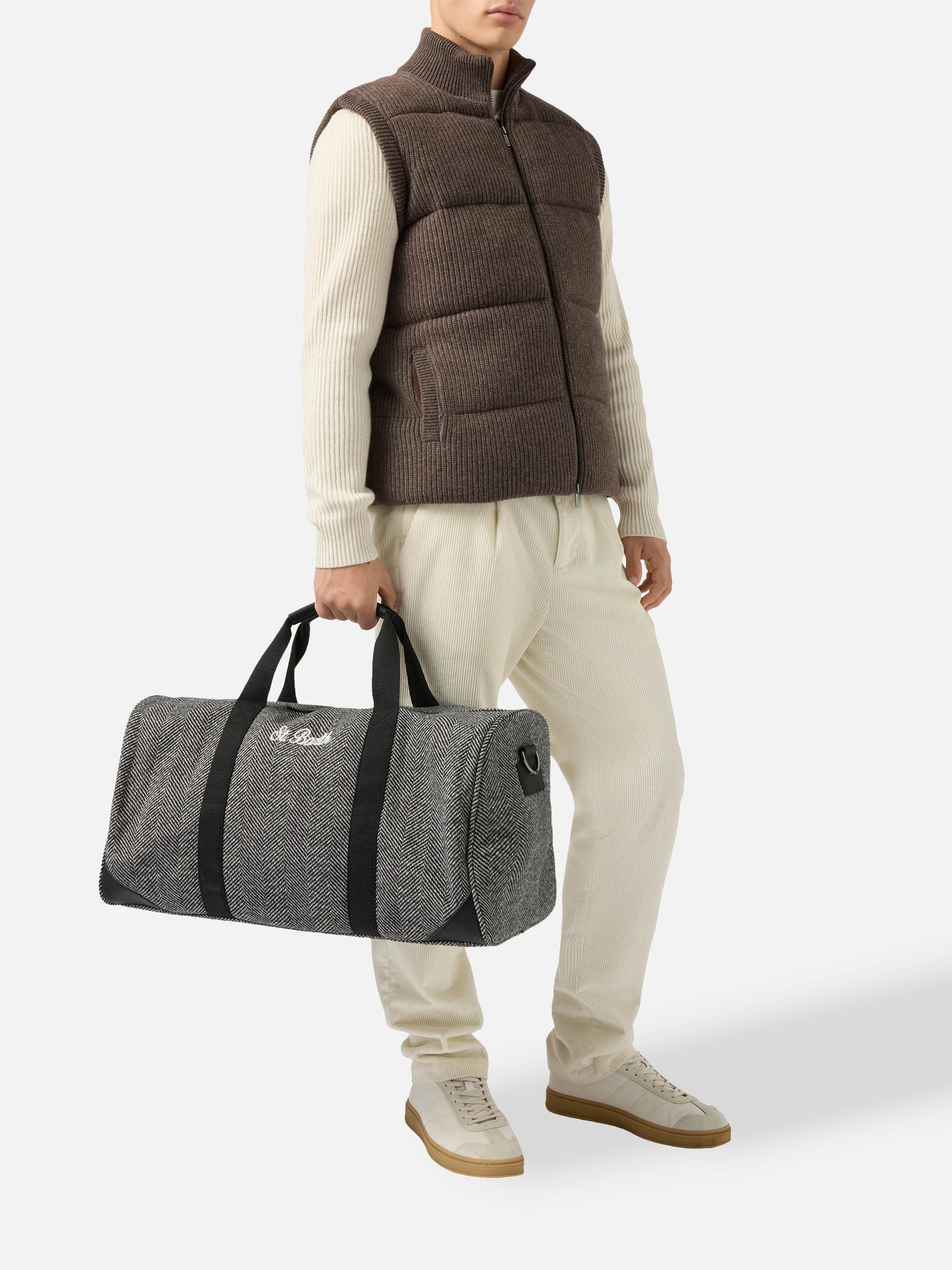 Jetleg Wool Travel Bag Herringbone Blend Black