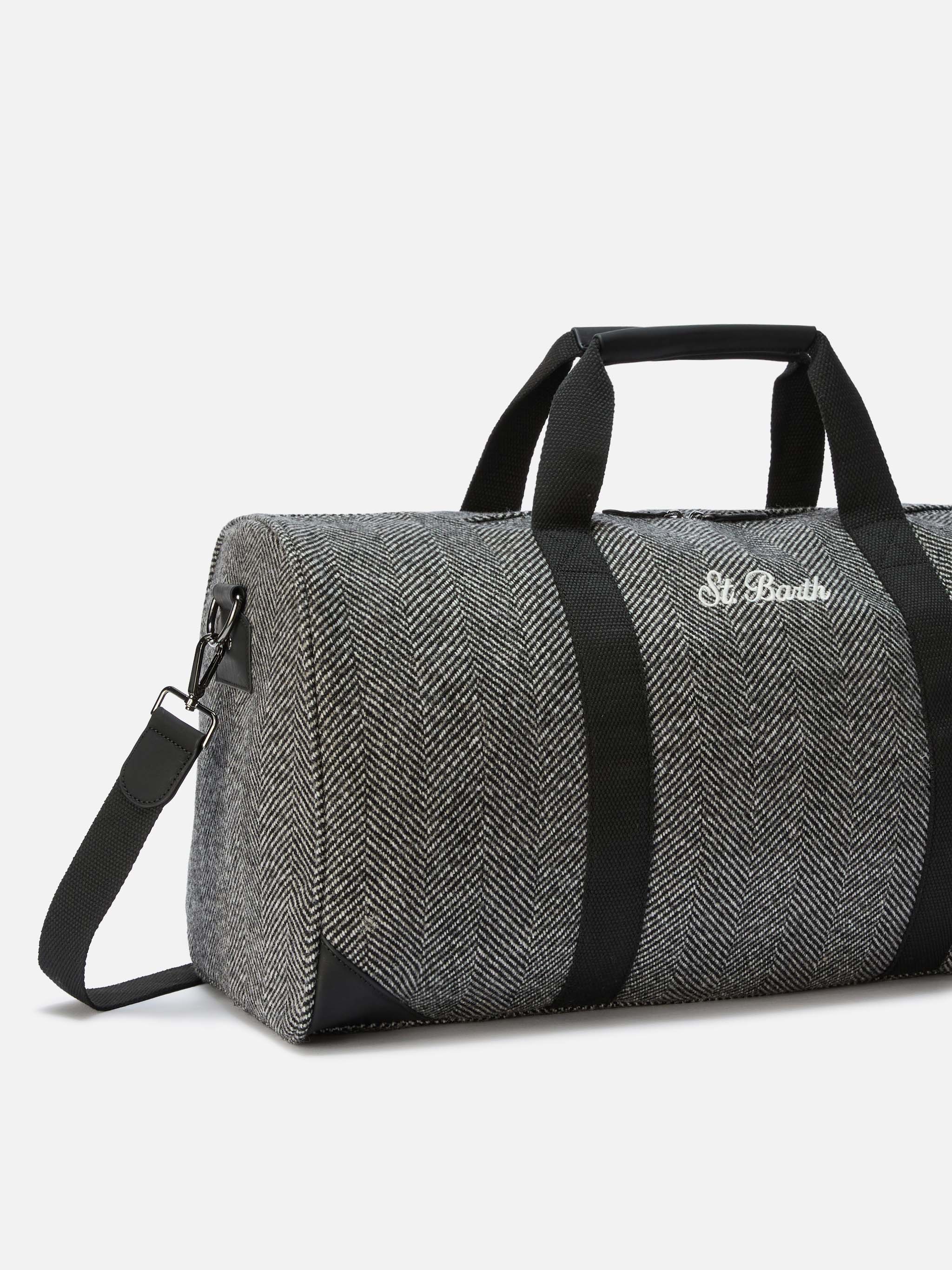 Jetleg Wool Travel Bag Herringbone Blend Black
