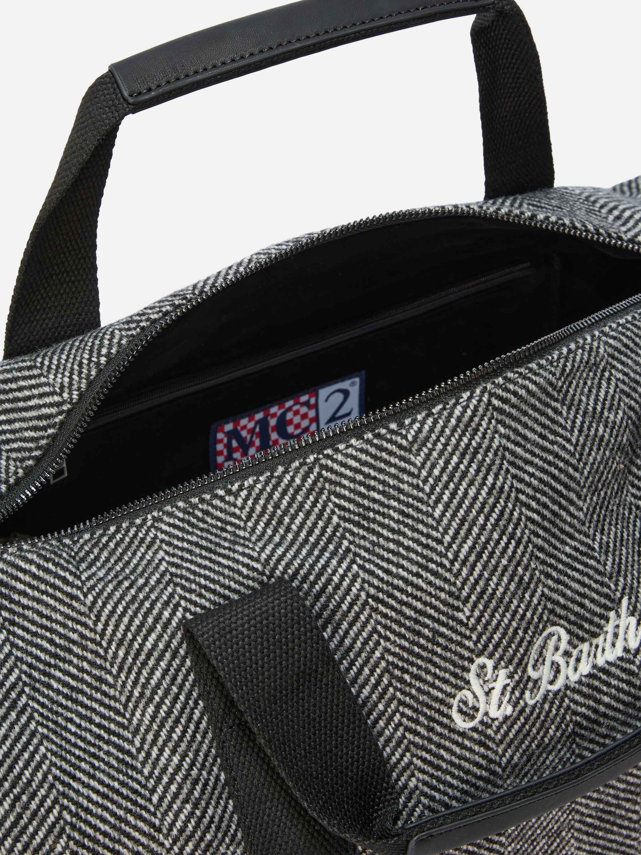 Jetleg Wool Travel Bag Herringbone Blend Black