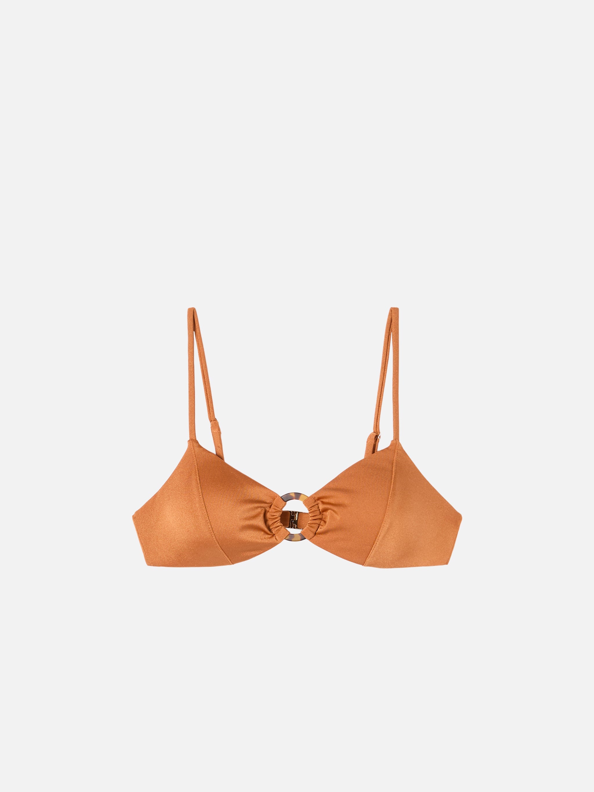 Bralette Juca Shiny Ochre Yellow With Loop Top