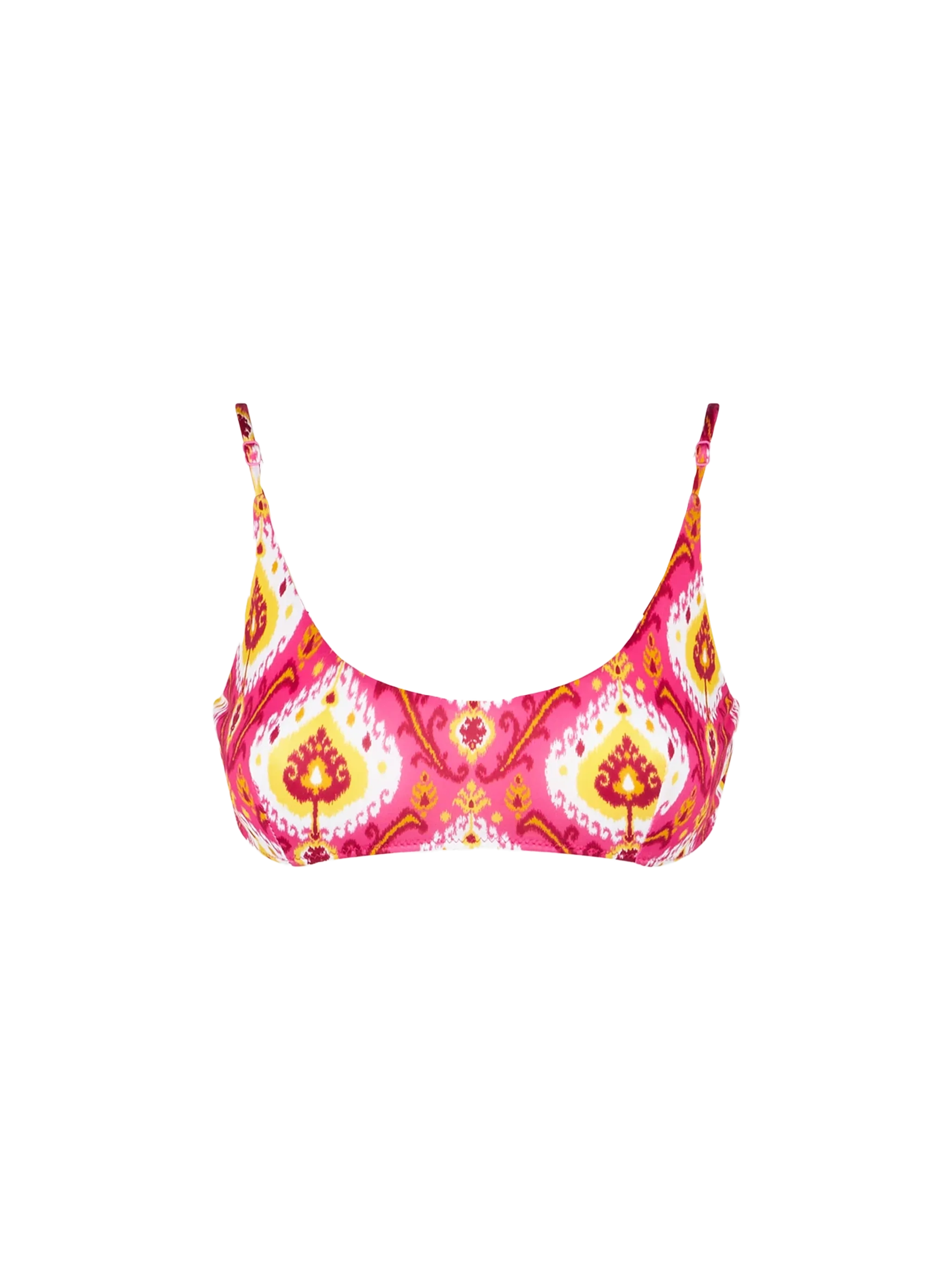 Judy Ikat Print Bralette Bikini Top Pink
