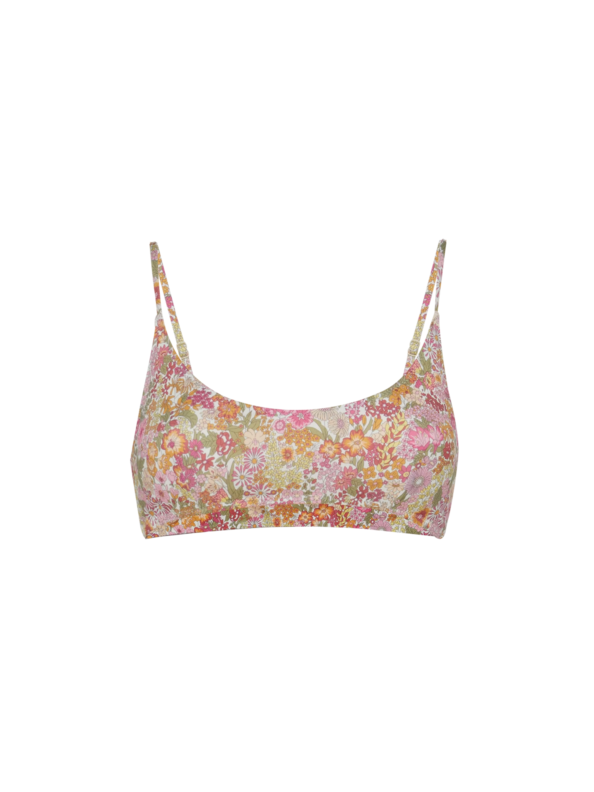 Judy Bralette Beach Top With Margaret Annie Print | Made Liberty Fabric Green