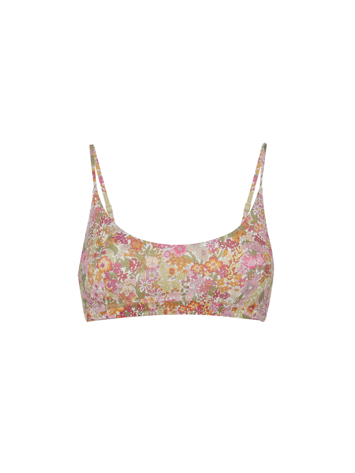 Judy Bralette Beach Top With Margaret Annie Print | Made Liberty Fabric Green
