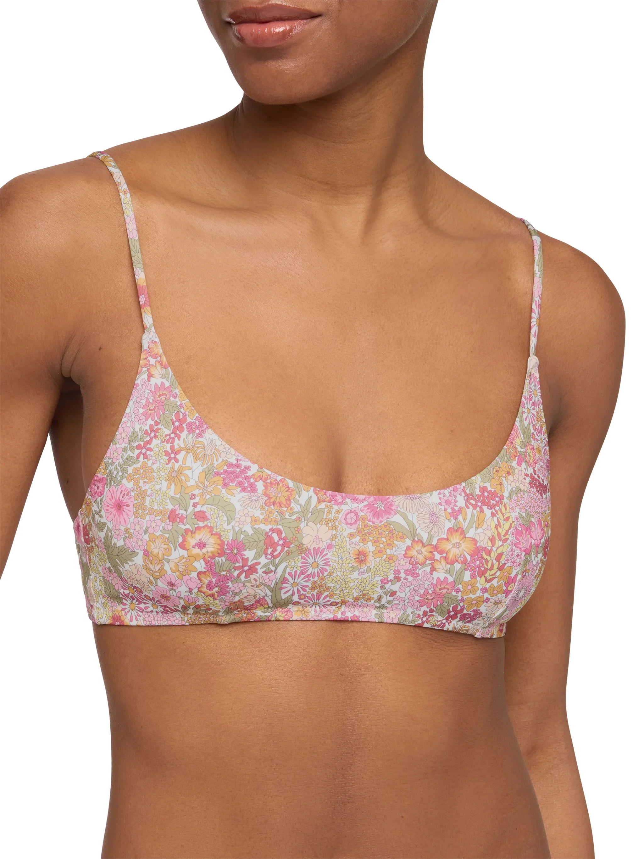 Judy Bralette Beach Top With Margaret Annie Print | Made Liberty Fabric Green