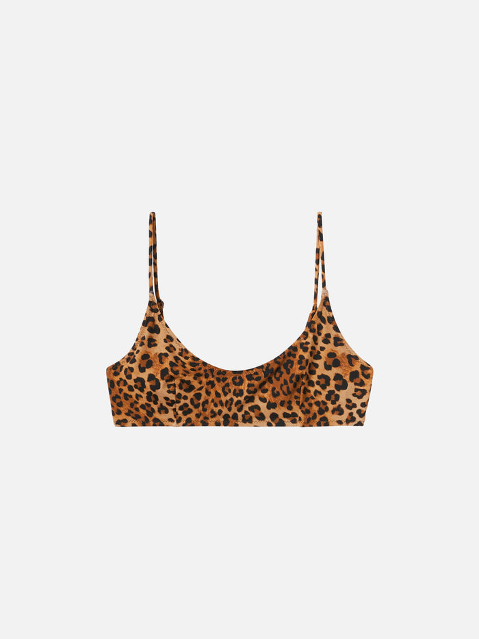 Judy Bralette Beach Top With Animalier Print White